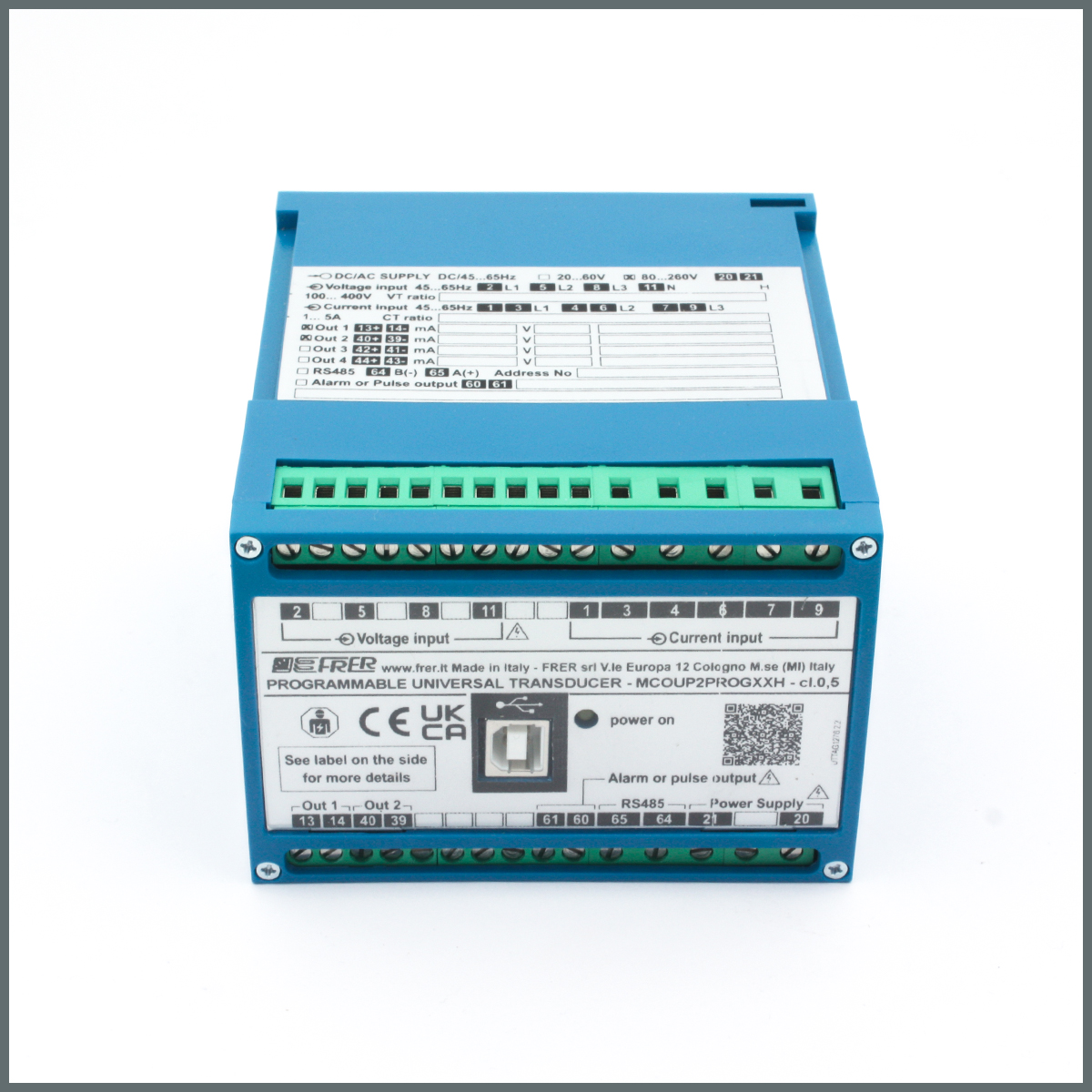 Frer Transdüser Programlanabilir 2 Çıkışlı Yardımcı Besleme 80÷260Vac/dc