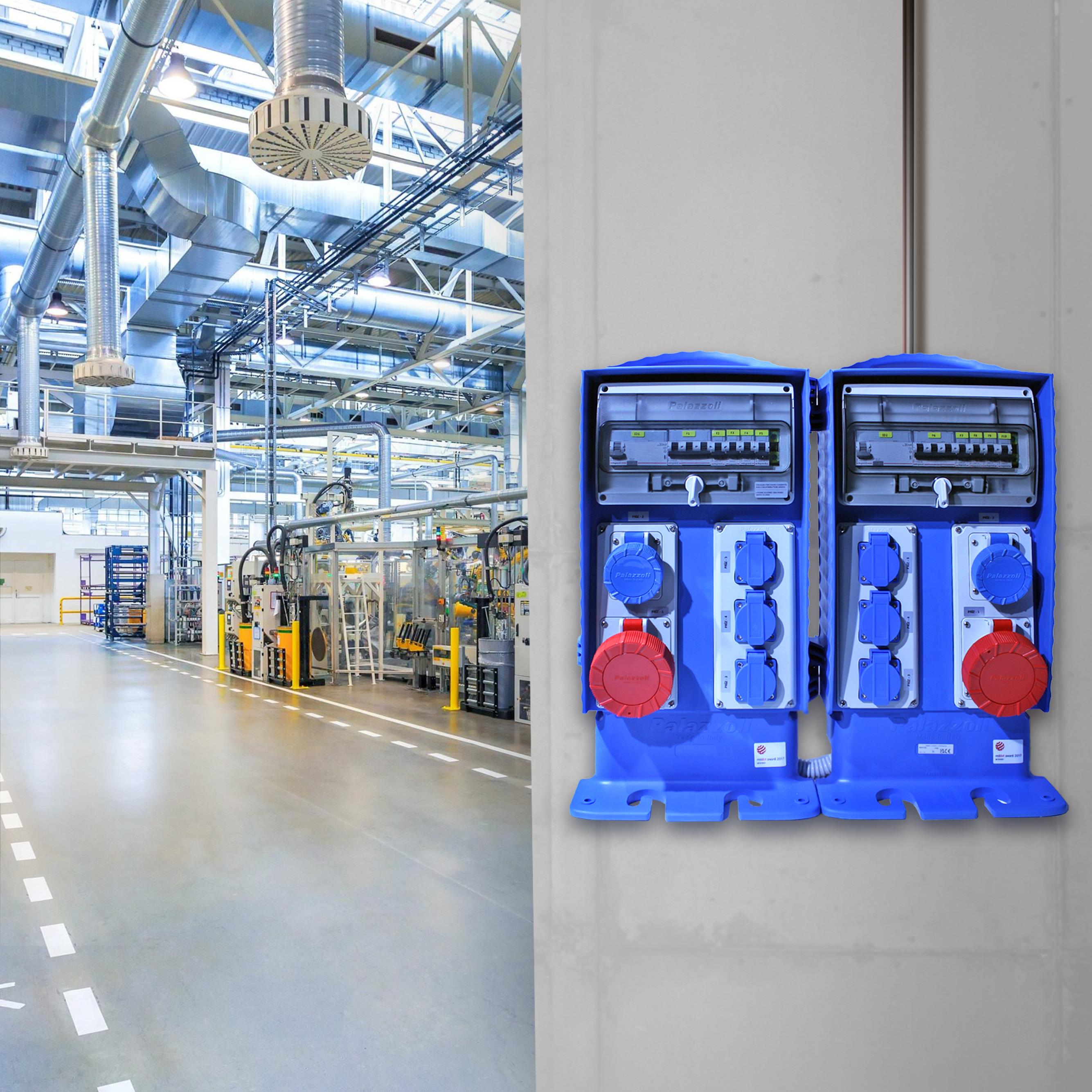 IP54 Kombinasyon Panosu 6 ad. Schuko 16A, 2 ad. 3x16A, 2 ad. 5x32A