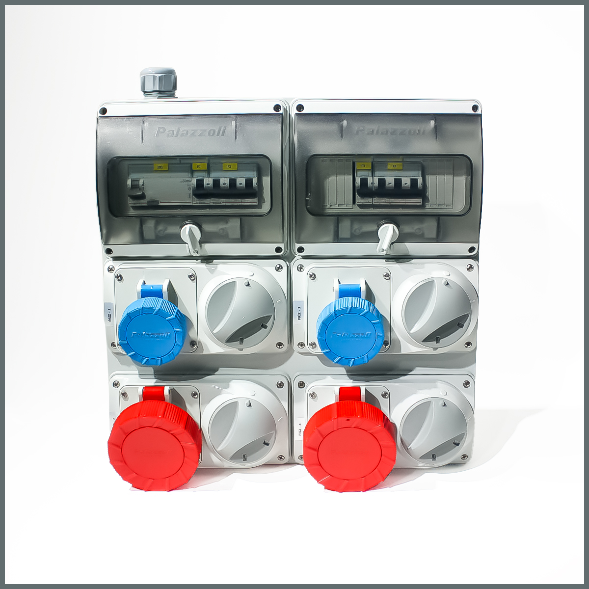 IP55 Kombinasyon Panosu 2ad. 3x16A, 2ad. 5x32A Klitli Priz