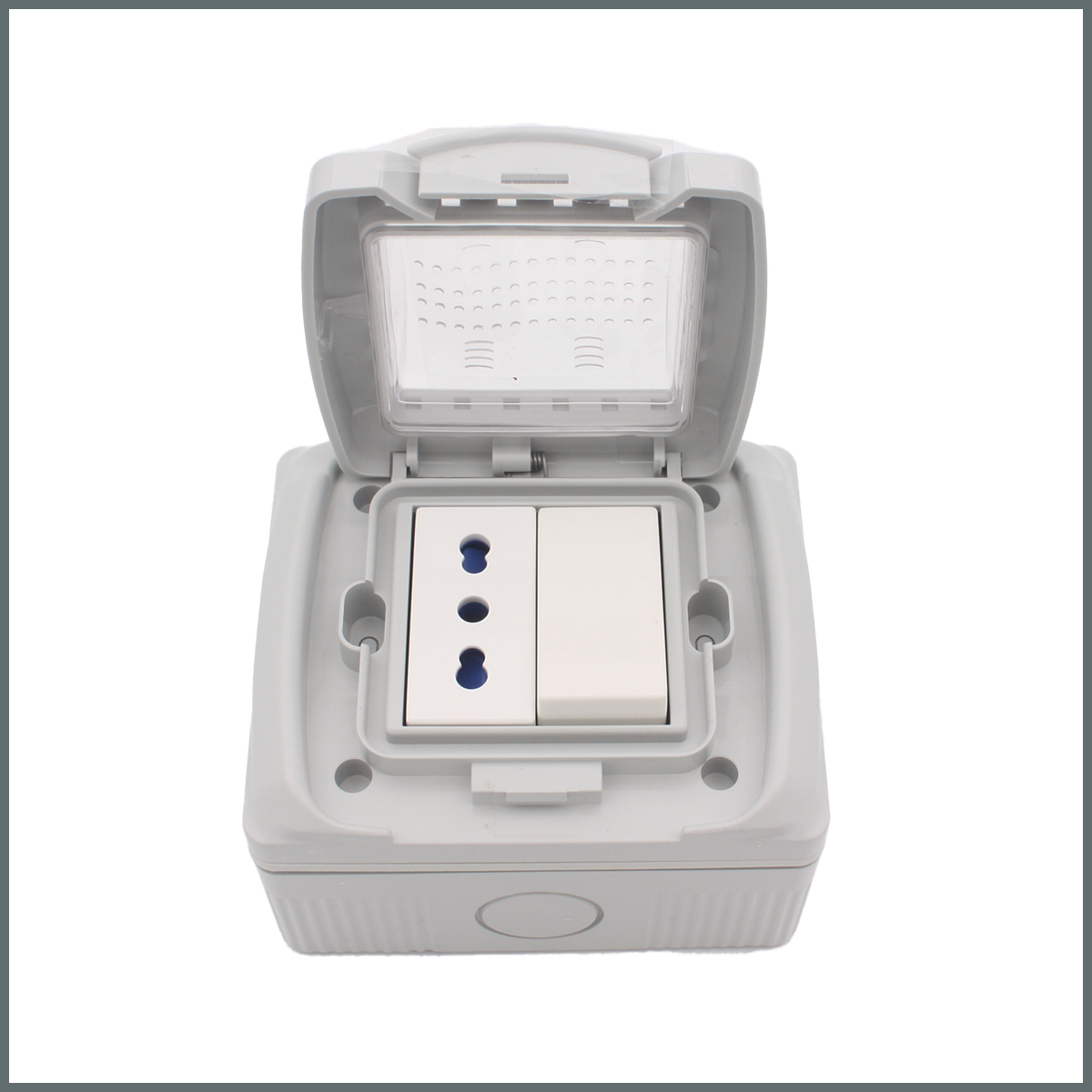 IP55 Sıva Üstü Dış ortam Komütatör+Priz 