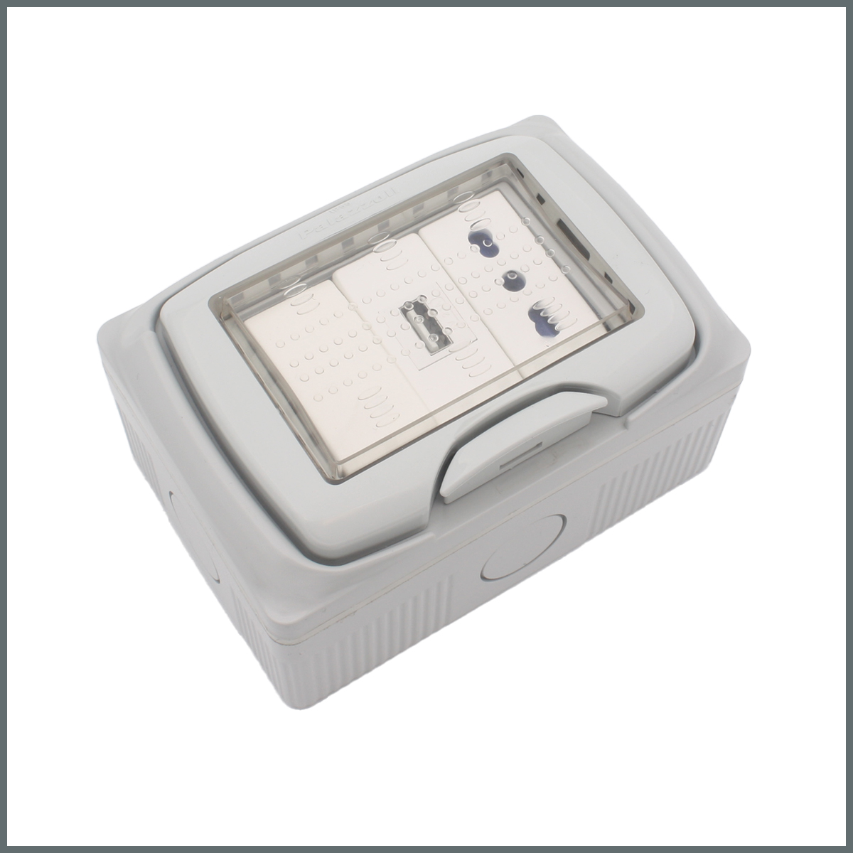 IP55 Sıva Üstü Komütatör + USB 2.1A + Priz 