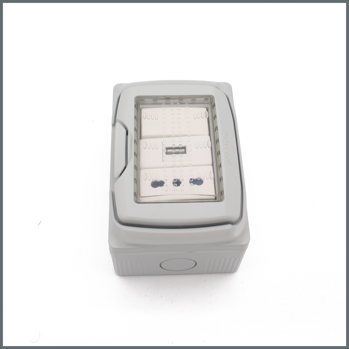 IP55 Sıva Üstü Komütatör + USB 2.1A + Priz 