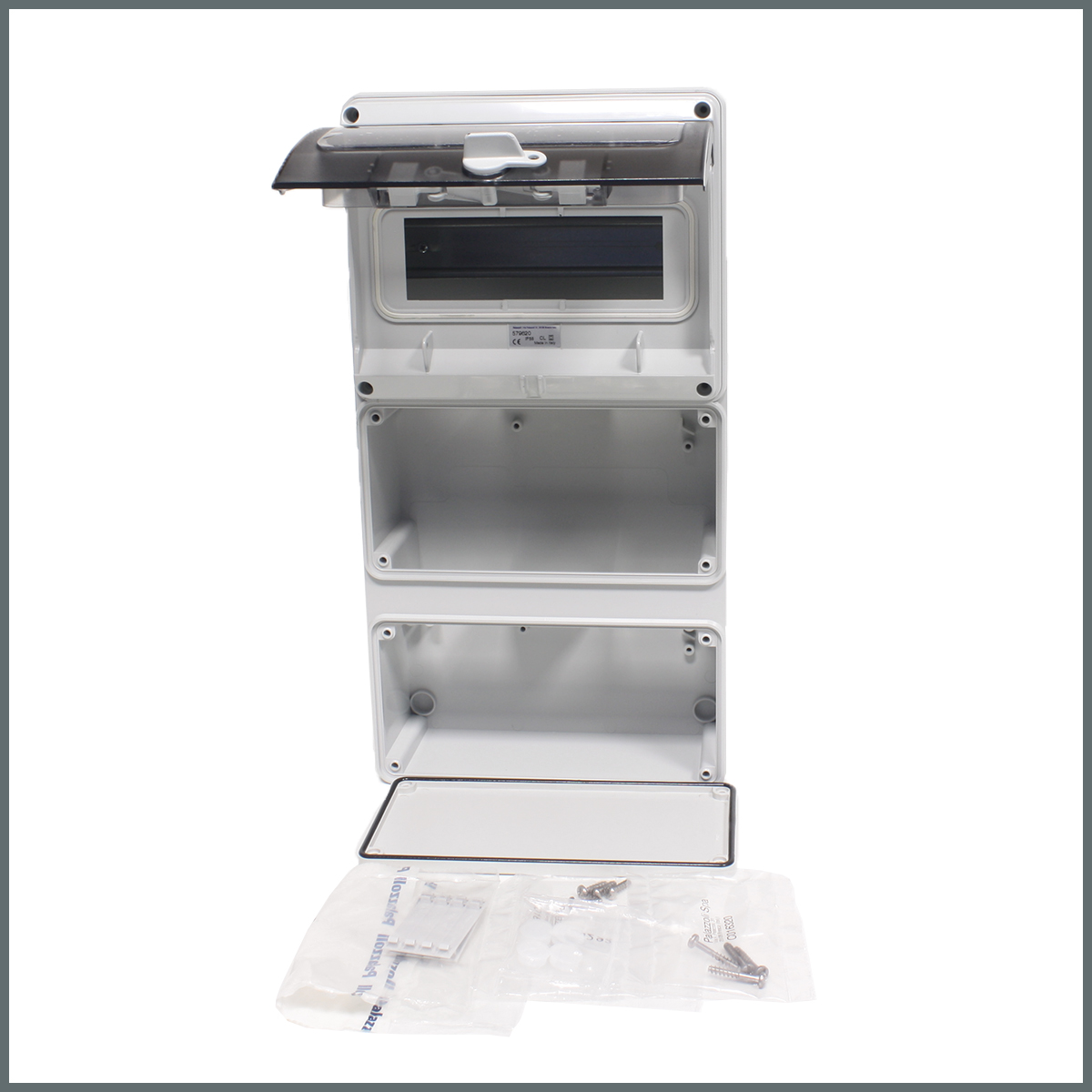 Kombinasyon PanolarıPalazzoli Prima Dağıtım Panosu (IP55) 9 Modül 2 Priz için / Şeffaf Pencereli