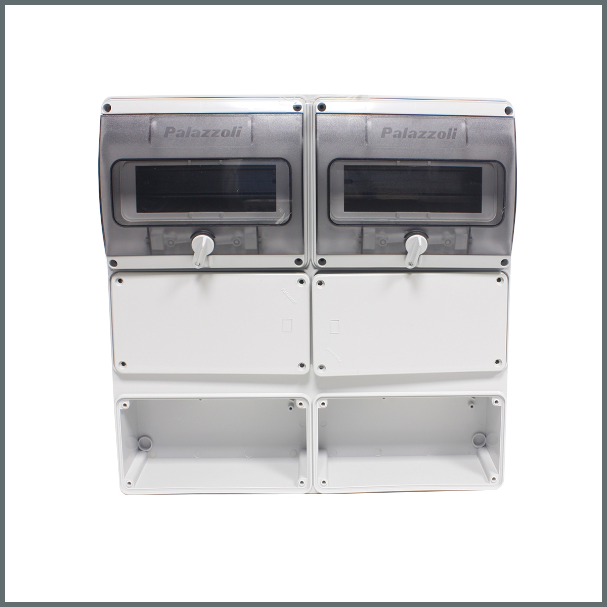 Kombinasyon PanolarıPalazzoli Prima Dağıtım Panosu (IP55) 9+9 Modül 4 Priz için / Şeffaf Pencereli