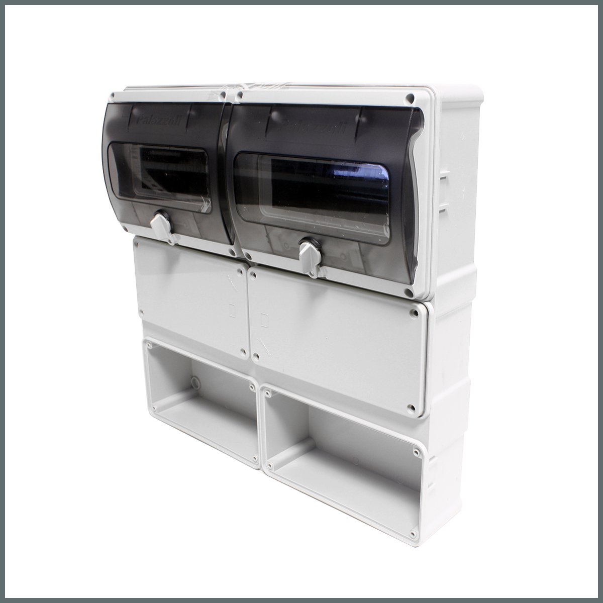 Kombinasyon PanolarıPalazzoli Prima Dağıtım Panosu (IP55) 9+9 Modül 4 Priz için / Şeffaf Pencereli