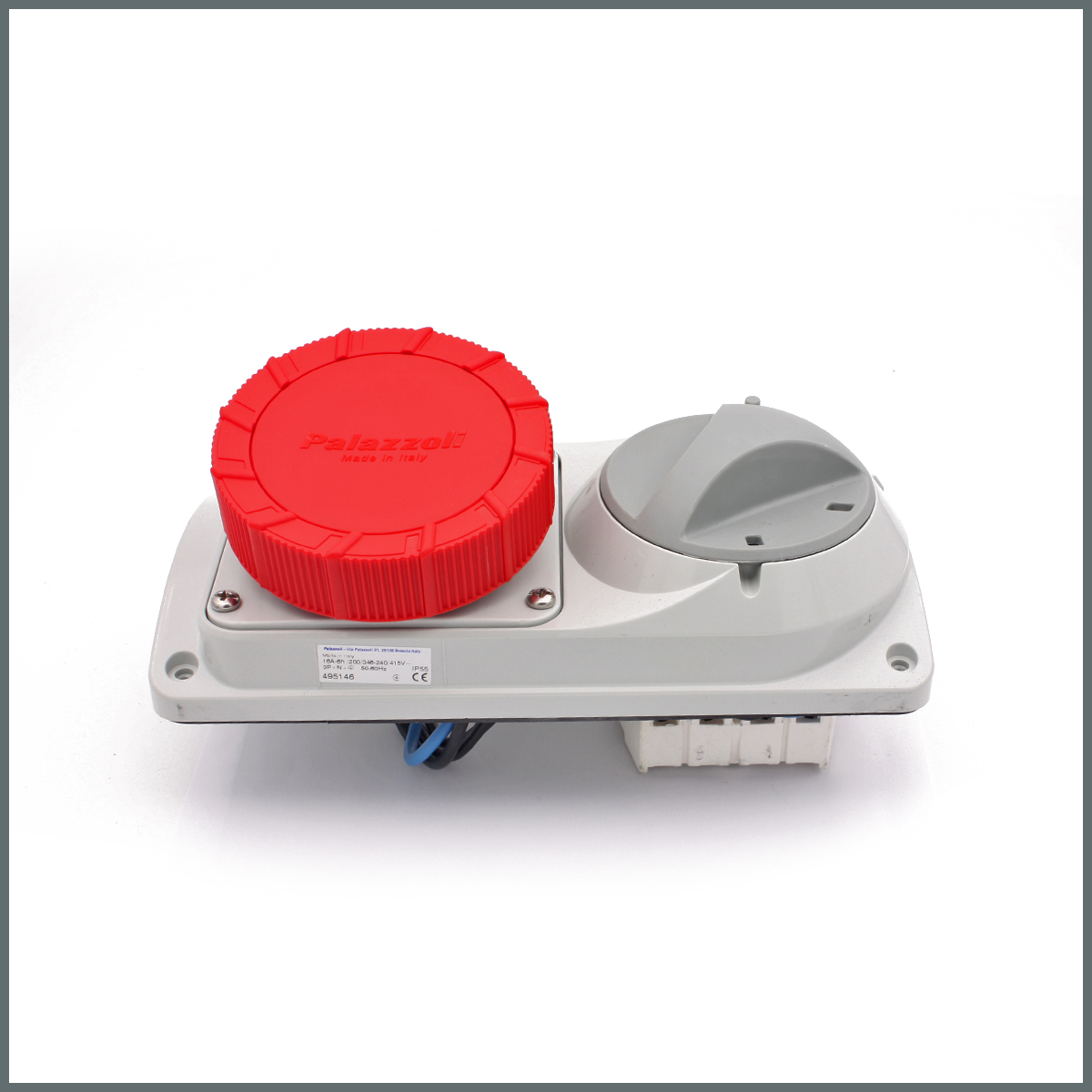 Konum GöstergeleriPalazzoli Prima Serisi Anahtarlı Priz 16 A (IP55) 400V (Yatay) 3P+N+T h:6