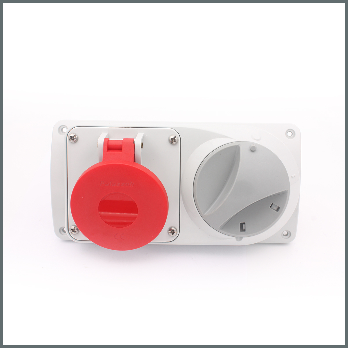 Konum GöstergeleriPalazzoli Prima Serisi Anahtarlı Priz 16A (IP44) 400V (Yatay) 3P+T h:6