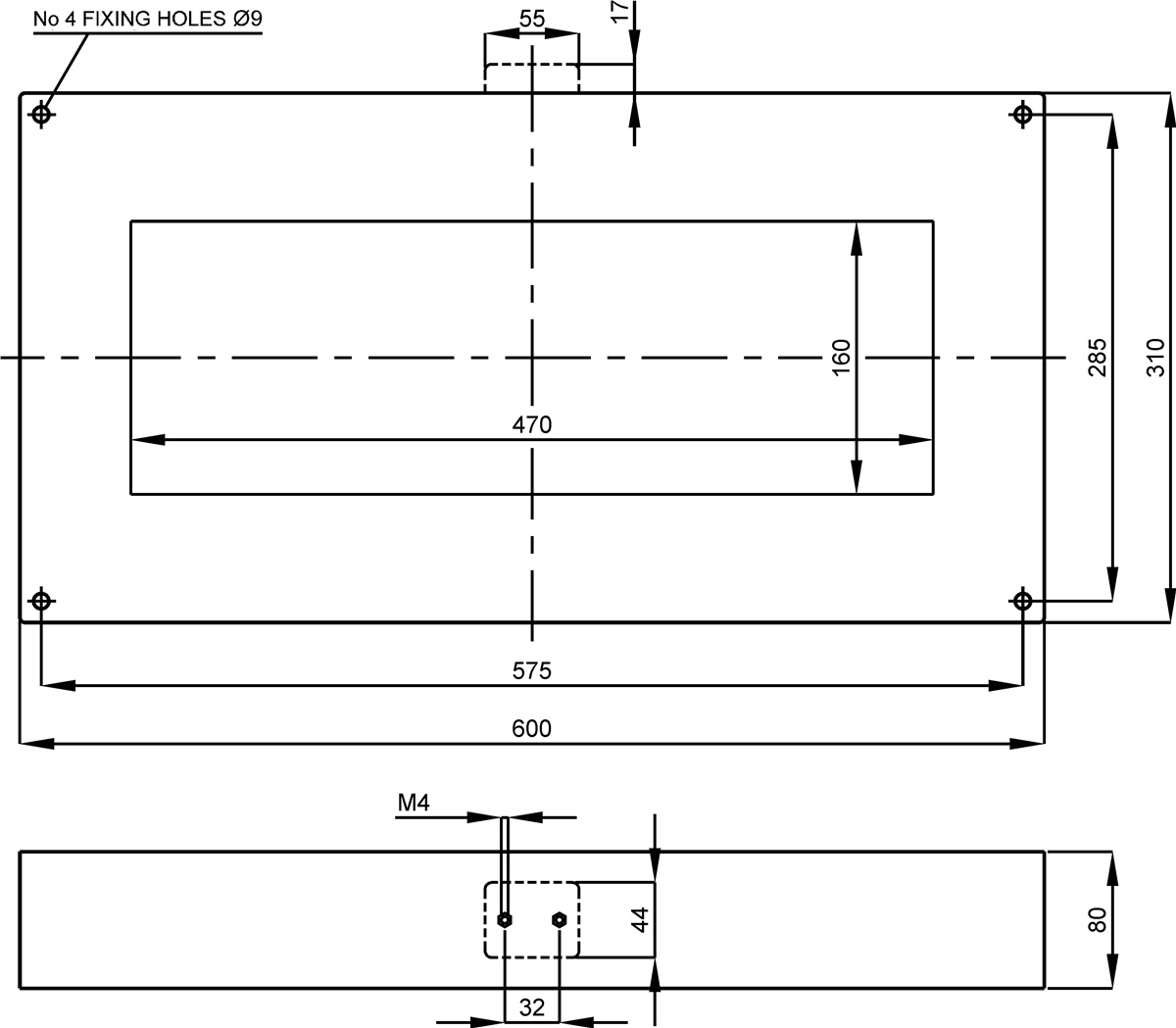 Konum GöstergeleriToroid Akım Trafosu (Dikdörtgen) Kapalı Tip / 470x160 mm.