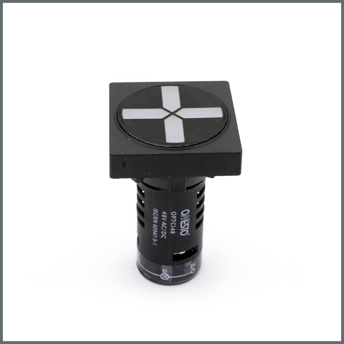 Ledli Konum Göstergesi (Kare)  (Kırmızı/Yeşil) 48VAC/DC Gövde:Siyah