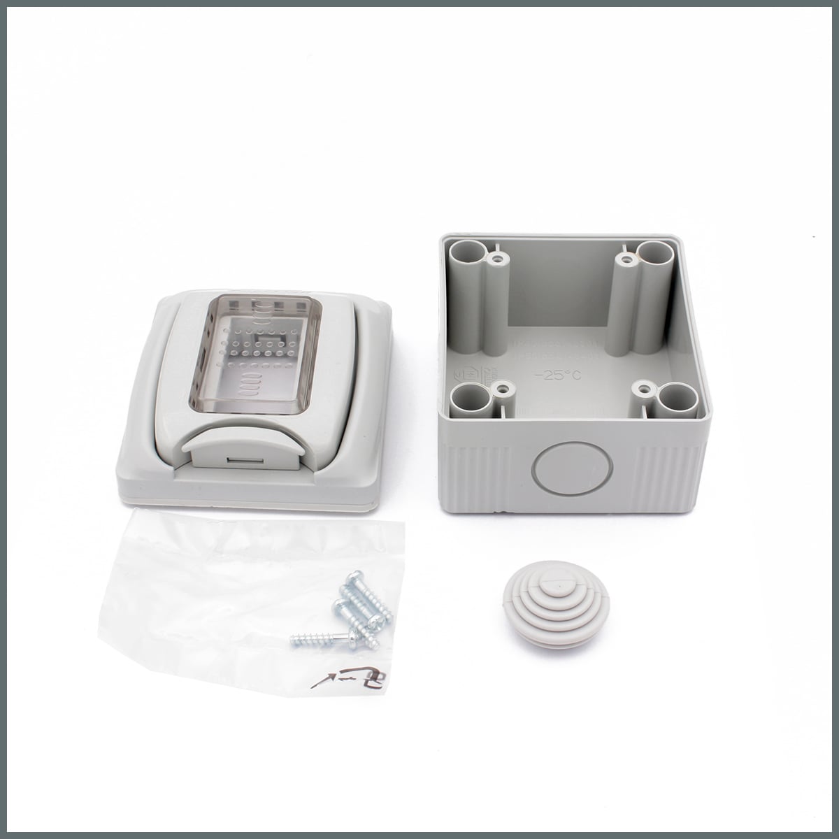 OnestoDuvara Montaj Kutu - IP55 - 1 Modül 76x82x58 mm. (domoTER için)