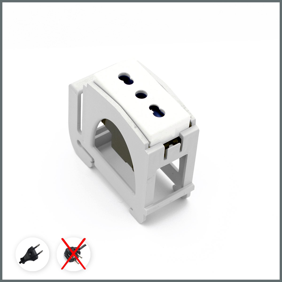 Palazzoli domoTER Serisi ray tipi  Schuko Priz (1 Modül) 10/16A 250V 2P+E 