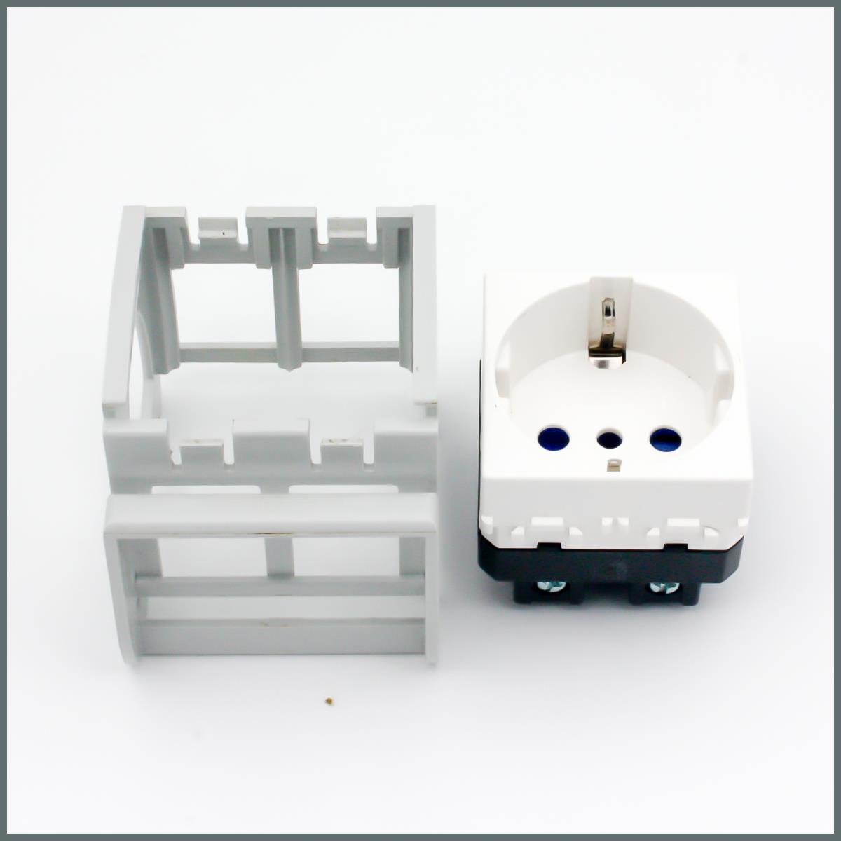 Palazzoli Ray Tipi Schuko Priz (2 Modül) 16A 250V 2P+T (IT/DE) P17-P30)