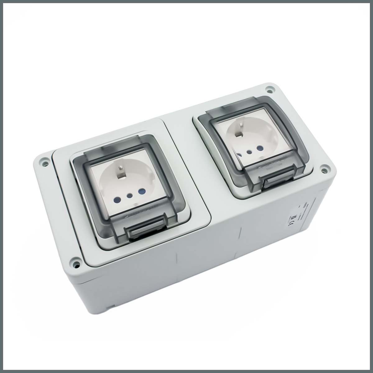 Palazzoli Su Geçirmez IP55 Sıva Üstü 2li Dış Ortam Topraklı Priz