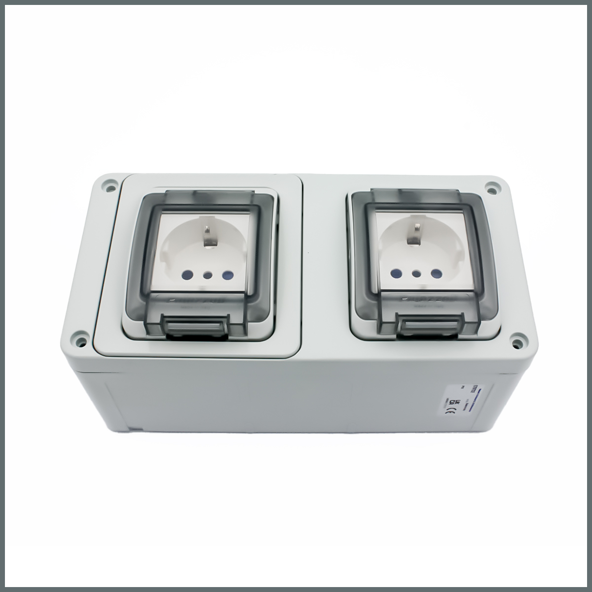 Palazzoli Su Geçirmez IP55 Sıva Üstü 2li Dış Ortam Topraklı Priz