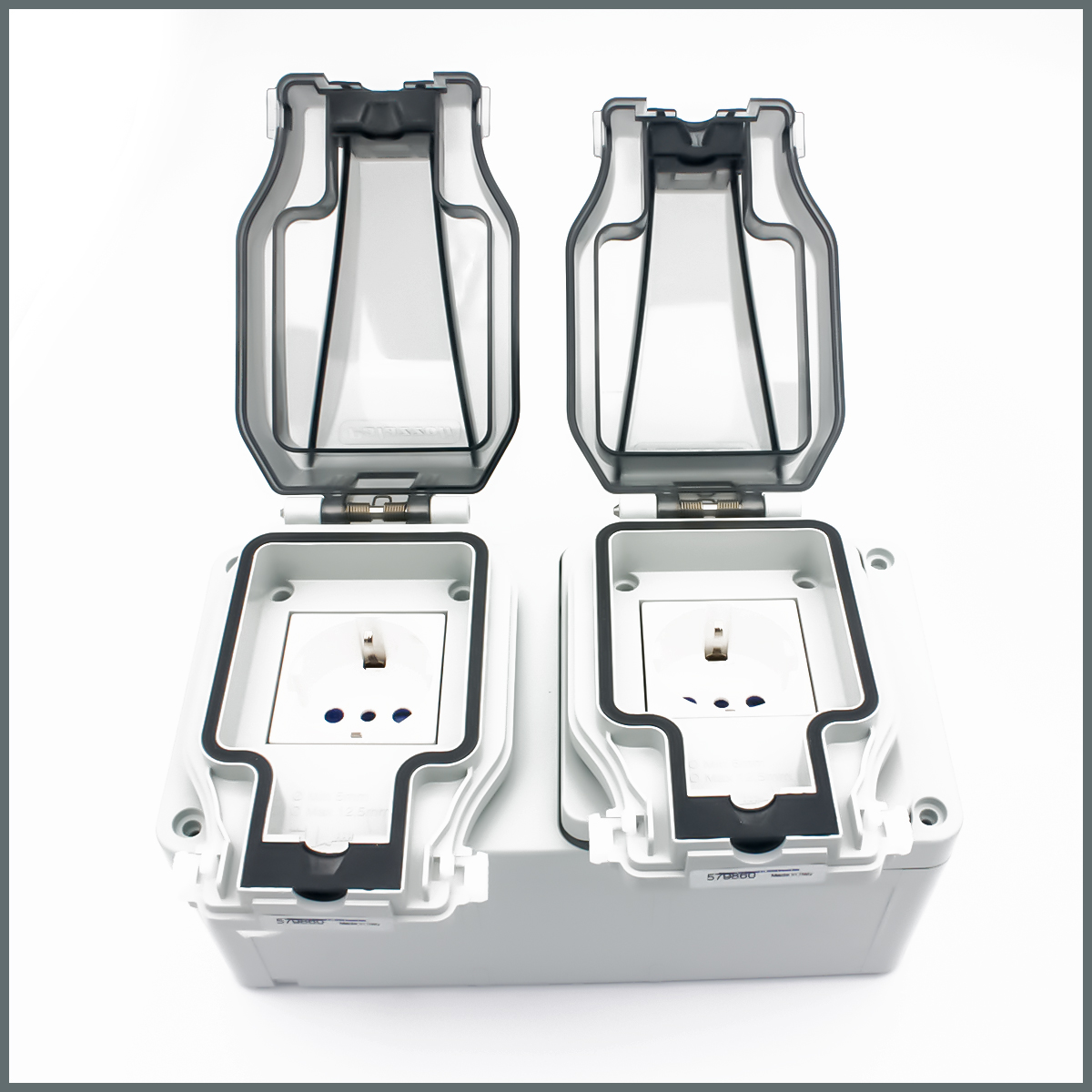 Palazzoli Su Geçirmez IP55 Sıva Üstü  2li Dış Ortam Topraklı Priz