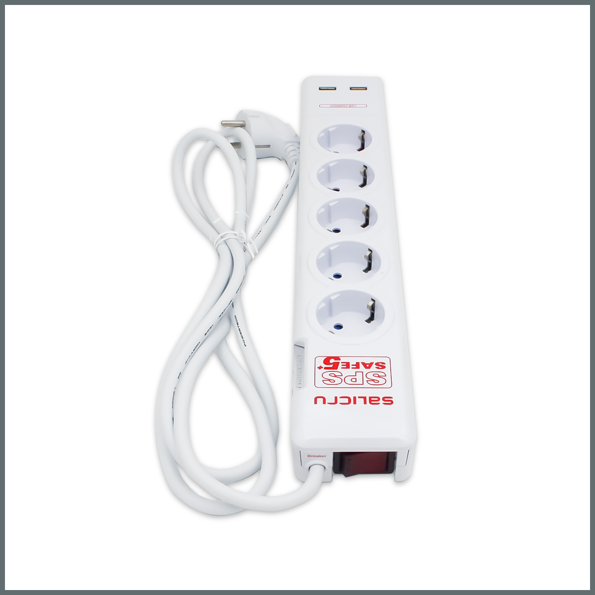 Salicru USB'li Akım Korumalı Priz 5' li