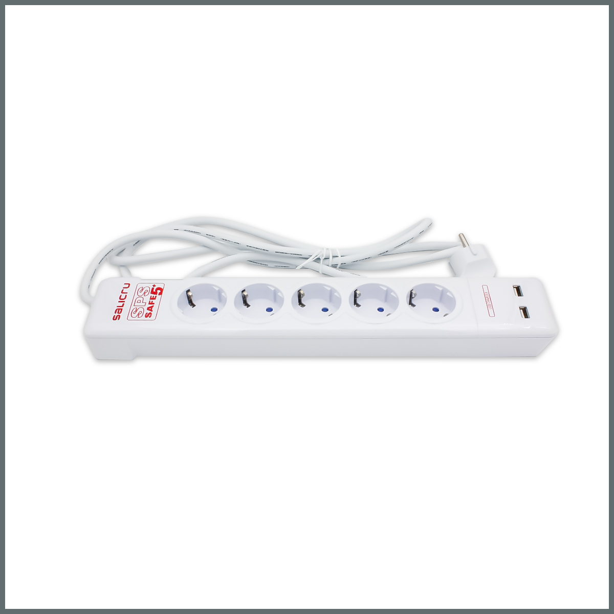 Salicru USB'li Akım Korumalı Priz 5' li