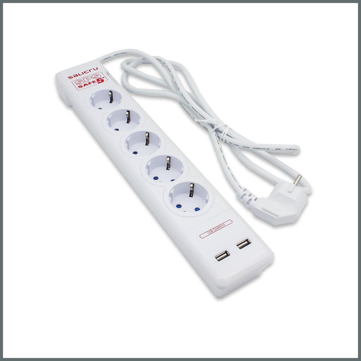 Salicru USB'li Akım Korumalı Priz 5' li