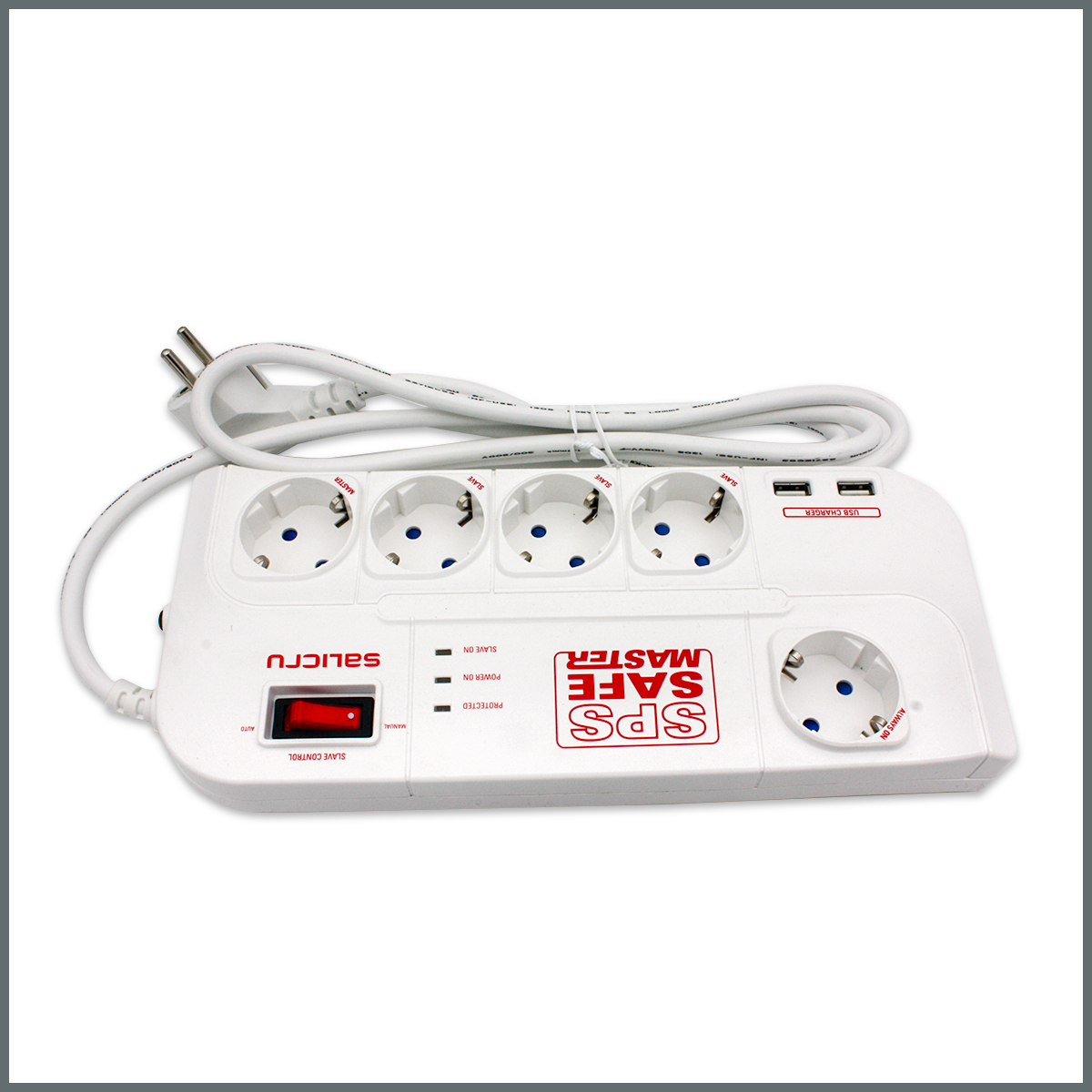 Salicru USB'li Akım Korumalı Priz 5'li EMI/RFI Filitreli