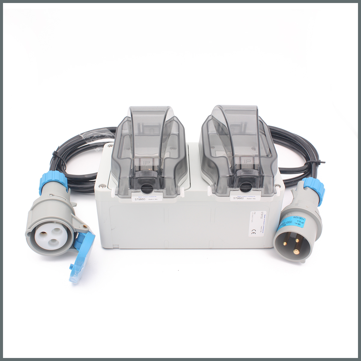 Tekne ve Karavan Besleme öncesi Ara Priz 2'li IP66 1m. PUR Kablolu