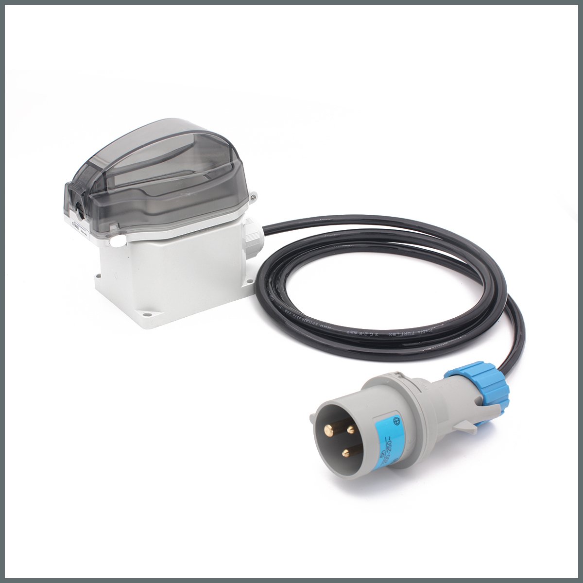 Tekne ve Karavan Endüstriyel Standart Enerji Kablo Priz Çevirici  2m. PUR Kablolu