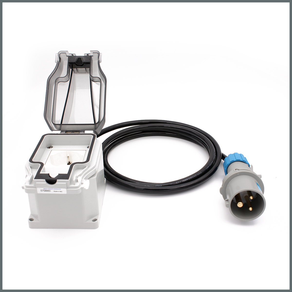 Tekne ve Karavan Endüstriyel Standart Enerji Kablo Priz Çevirici  2m. PUR Kablolu