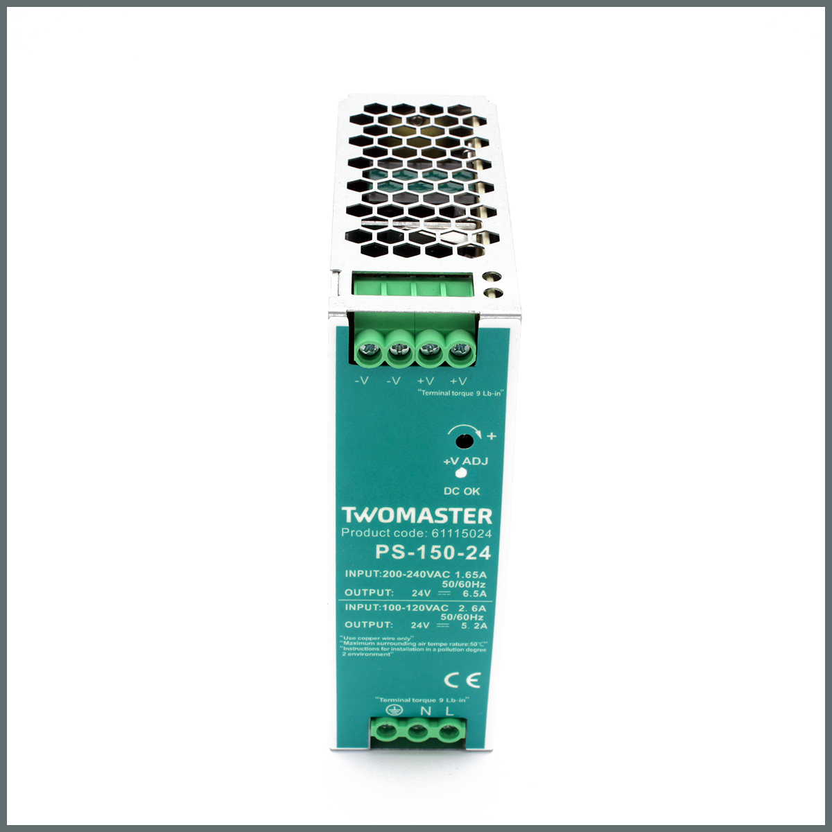 TWOMASTER-PS-150-24 Güç Kaynağı 24VDC 6.5A 