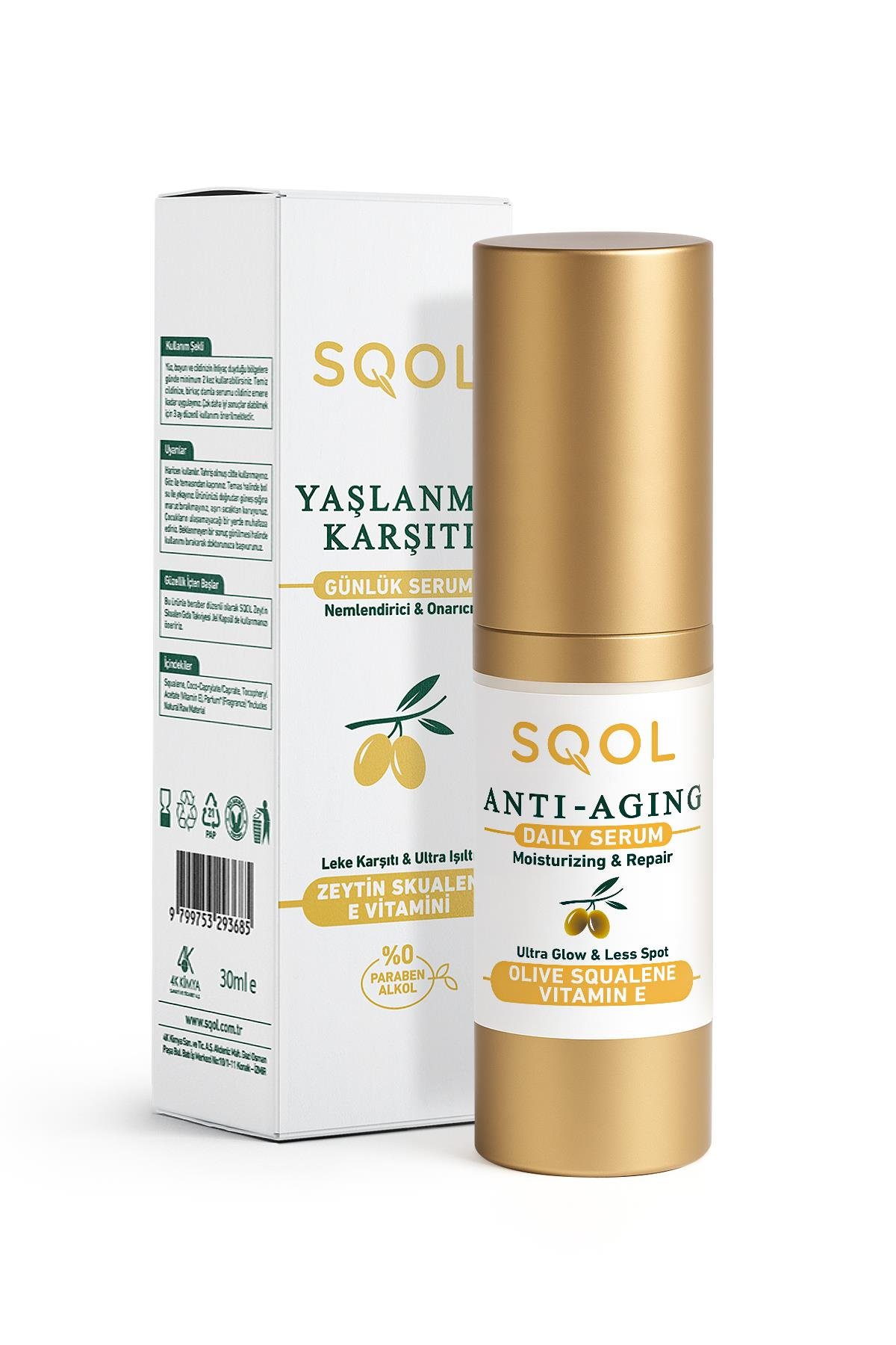 SQOL Yaşlanma Karşıtı Günlük Serum-AntiAging Daily Serum Skualen (Squalene) 30 ml