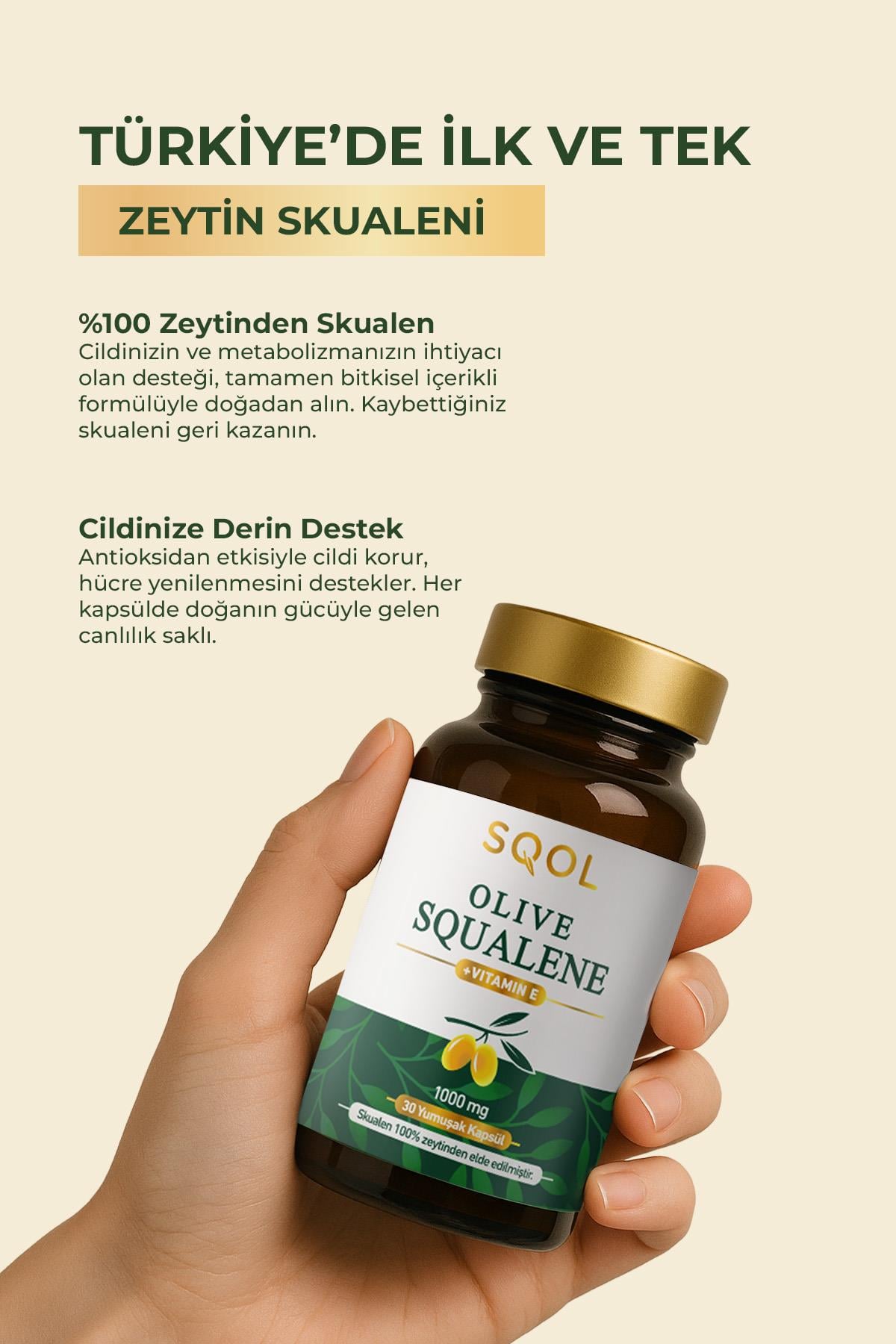 SQOL Zeytin Skualen (Olive Squalene) 1000 MG 30 Kapsül