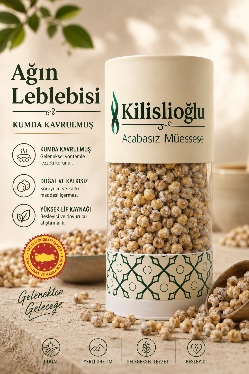 Ağın Leblebisi Silindir Kutu 500 Gram