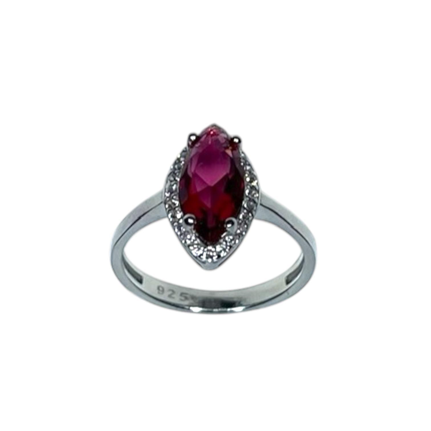 Zirkon Pembe Baget Mekik Taşlı Tektaş Gümüş Bayan Yüzük 925 Gümüş 2