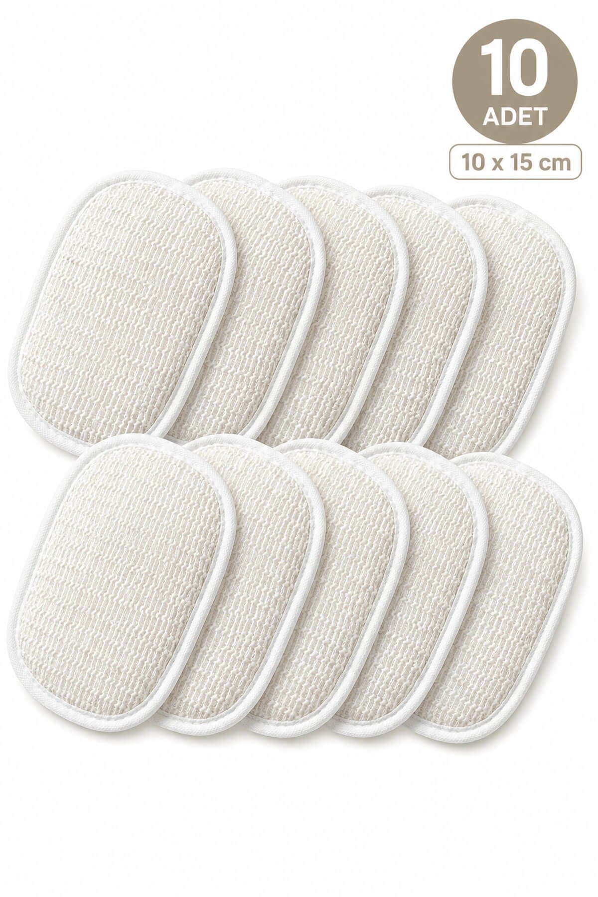 10 Adet Tek Kullanımlık Banyo Lifi 10x15 cm Hijyenik El Geçirmeli Duş, Spa, Otel ve Seyahat Lifi