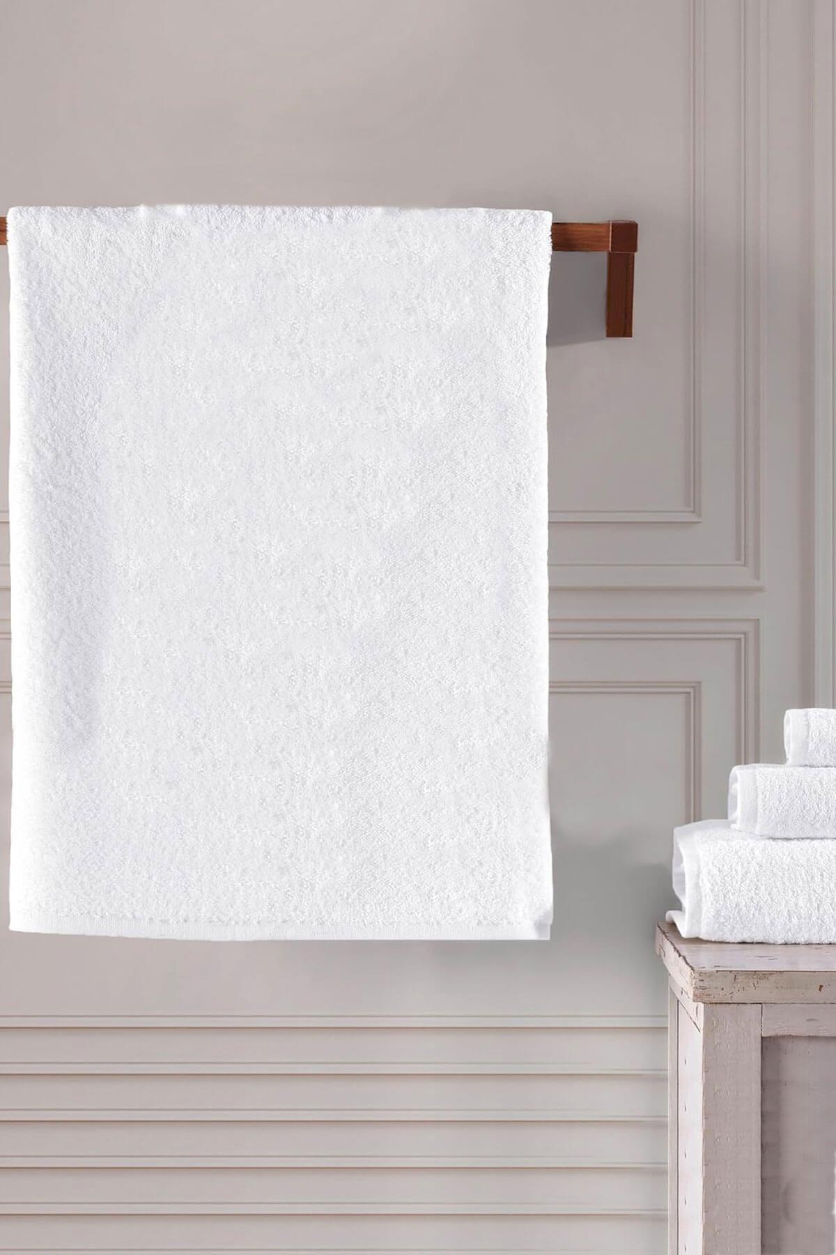 10 lu El Yüz Otel Havlusu 50x90 Cm Beyaz 16/1 Aksoft 225 Gr