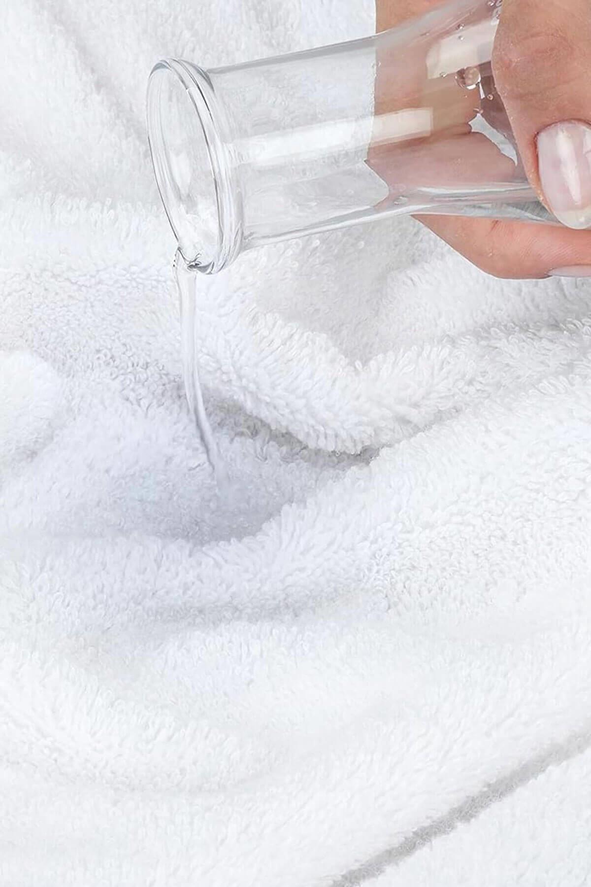 10 lu Otel Banyo Havlusu Pamuklu 70X145 Cm Beyaz 16/1 Avs 440 Gr