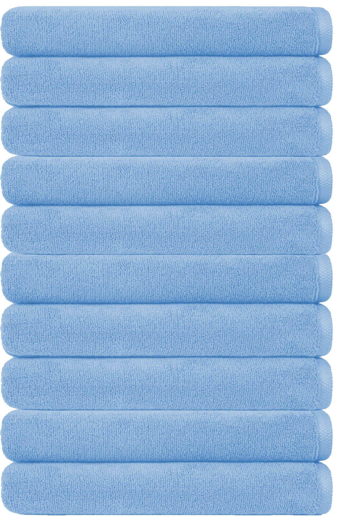 10 lu Otel Banyo Havlusu Pamuklu 90X150 Cm Renkli 16/1 Avs 580 Gr