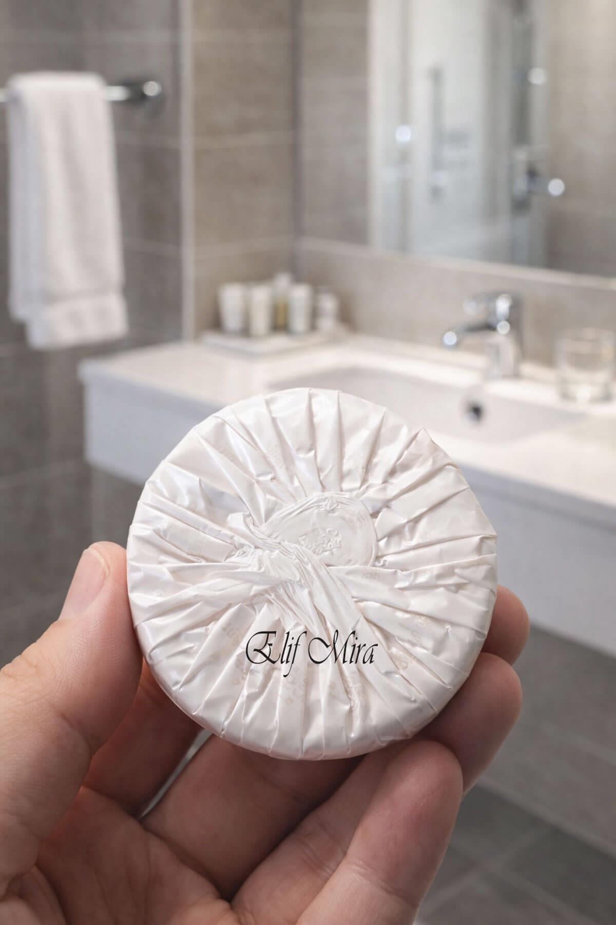 100 Adet 15 gr Mini Otel Sabunu – Pile Sargılı Buklet Yuvarlak Misafir Sabunu