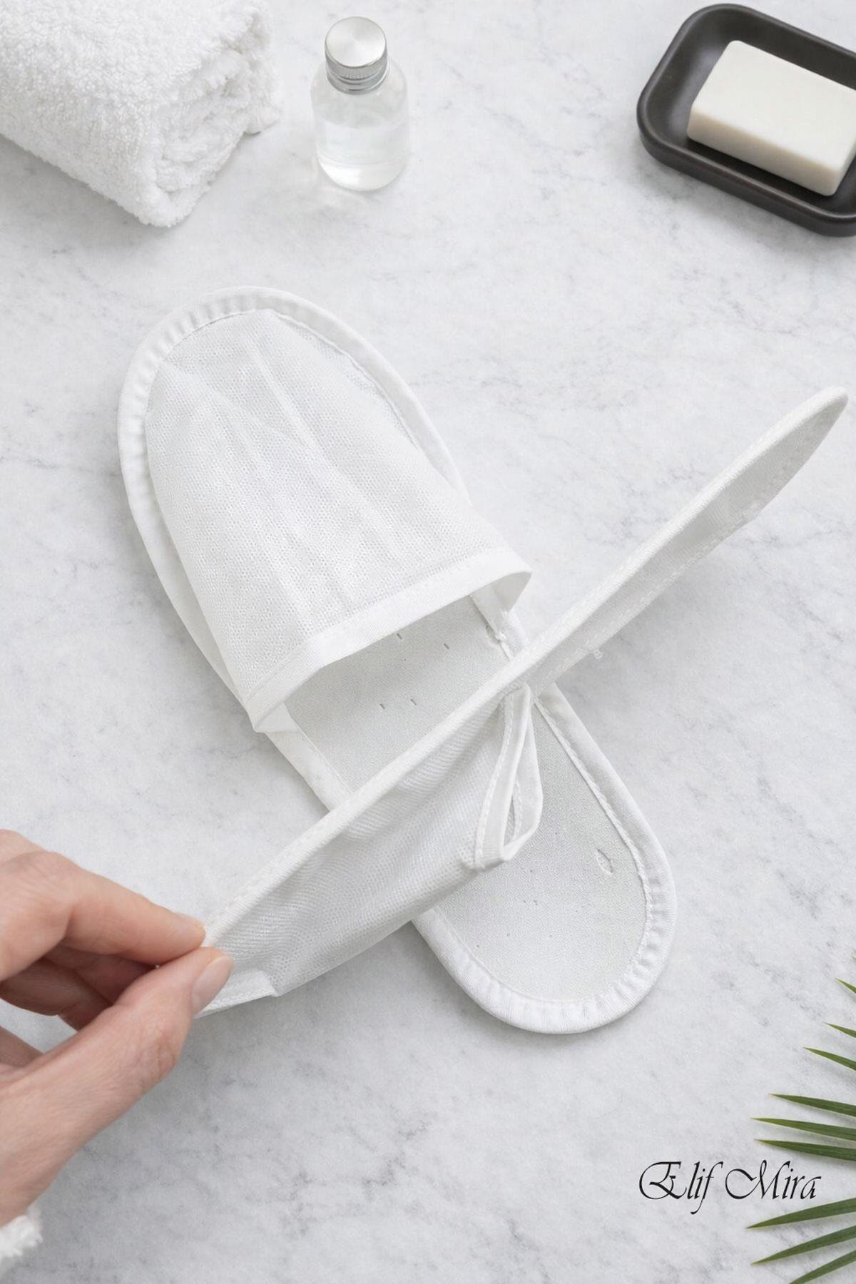 100 Çift Kaydırmaz Tabanlı Tek Kullanımlık Otel Spa Terlik Seti