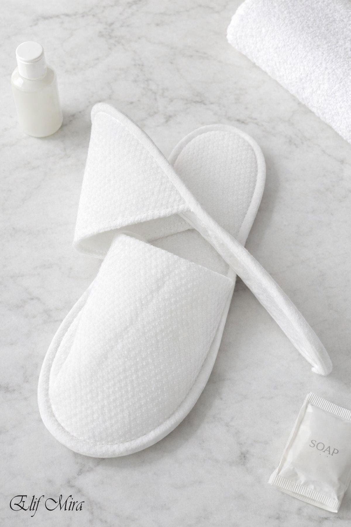 100 Çift Noktalı Kaydırmaz Taban Tek Kullanımlık Otel SPA Terlik