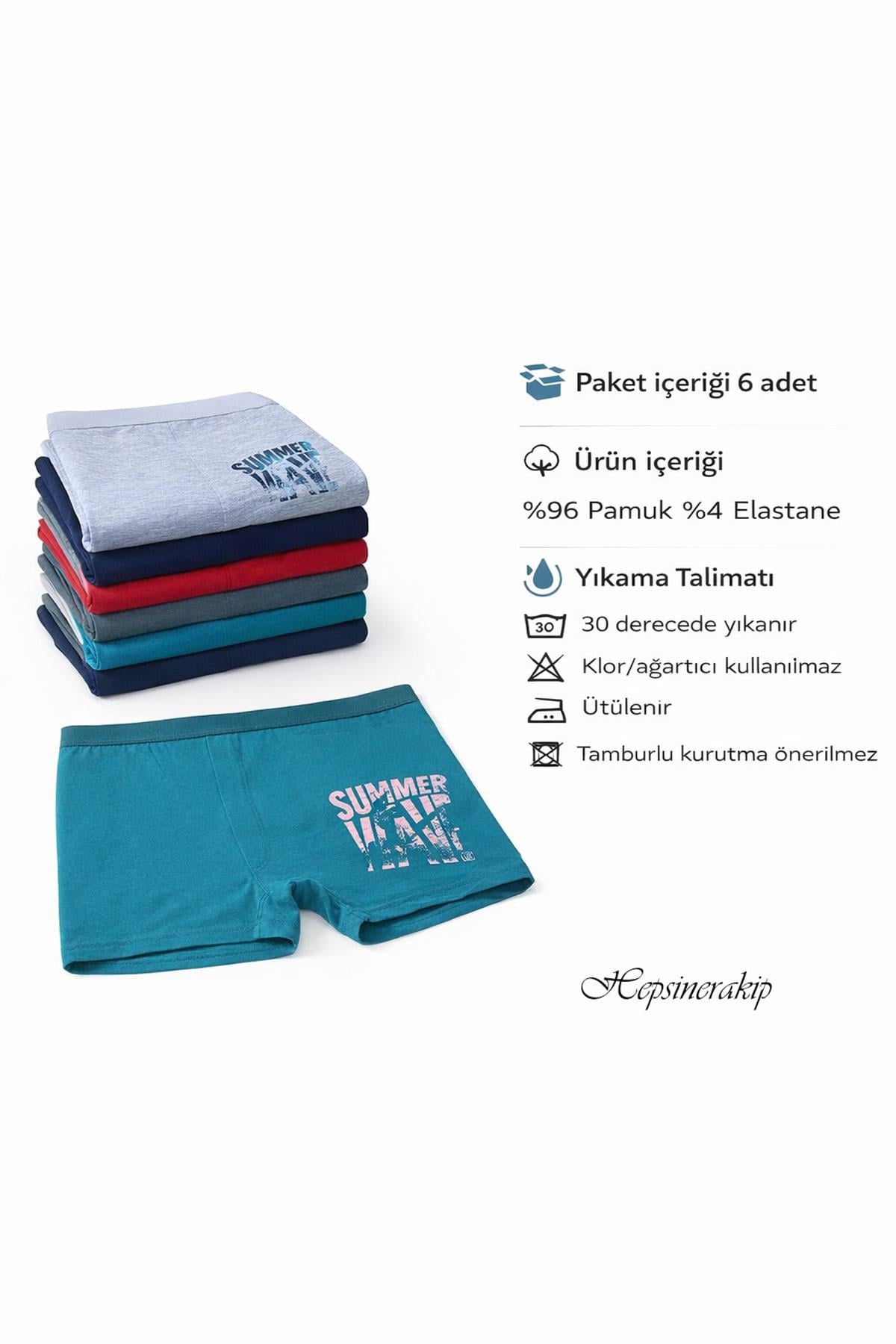 10lu Erkek Çocuk Boxer Pamuklu Renkli Yumuşak Rahat Paçalı Don KZ