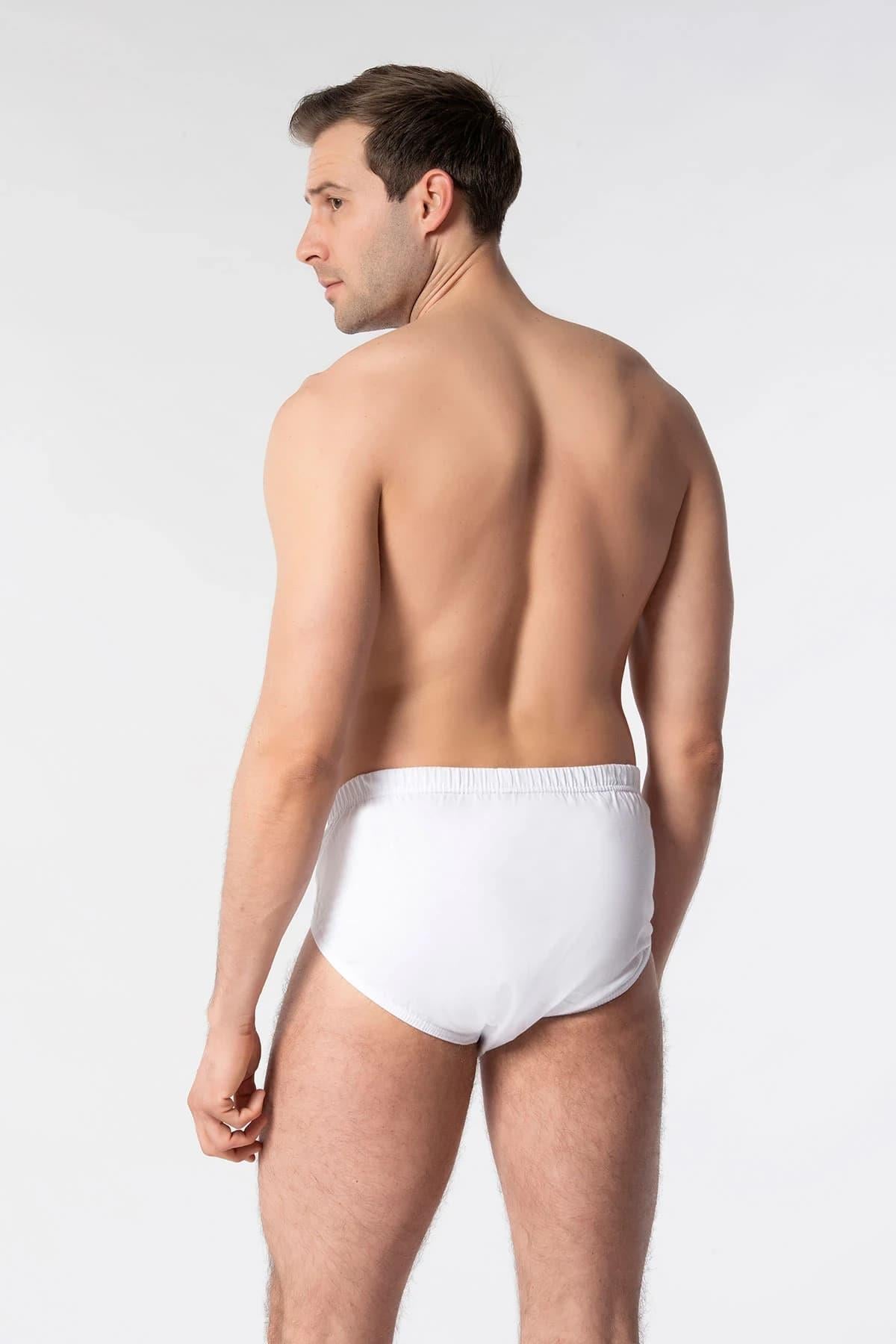 12 li Tutku Pamuklu Erkek Slip Külot  Don Beyaz 0109