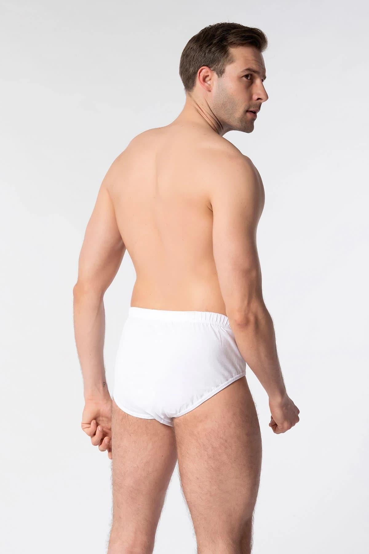 12 li Tutku Pamuklu Erkek Slip Külot  Don Beyaz 0109