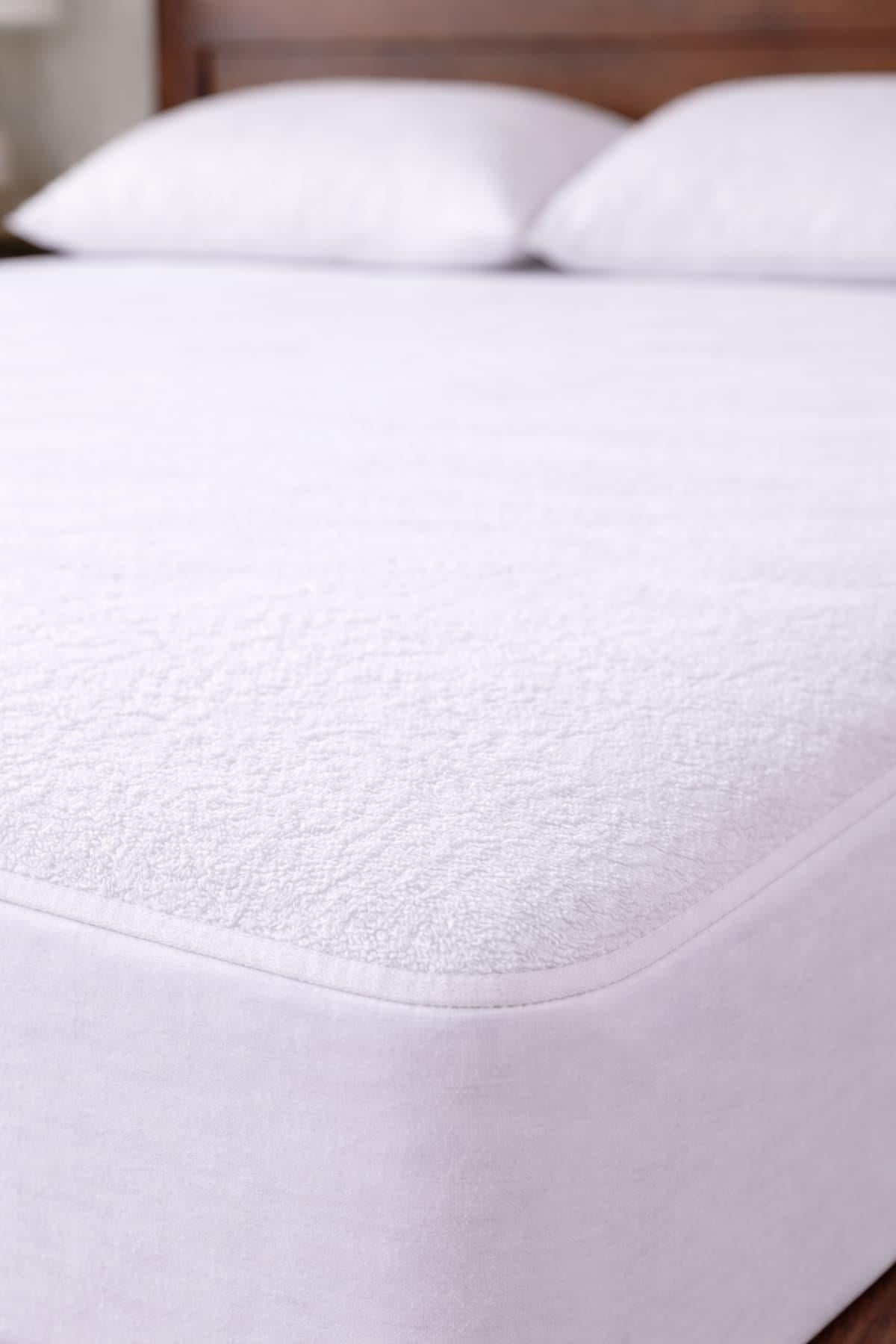 200x200 Battal Boy Pamuk Yüzeyli Fitted Sıvı Geçirmez Alez