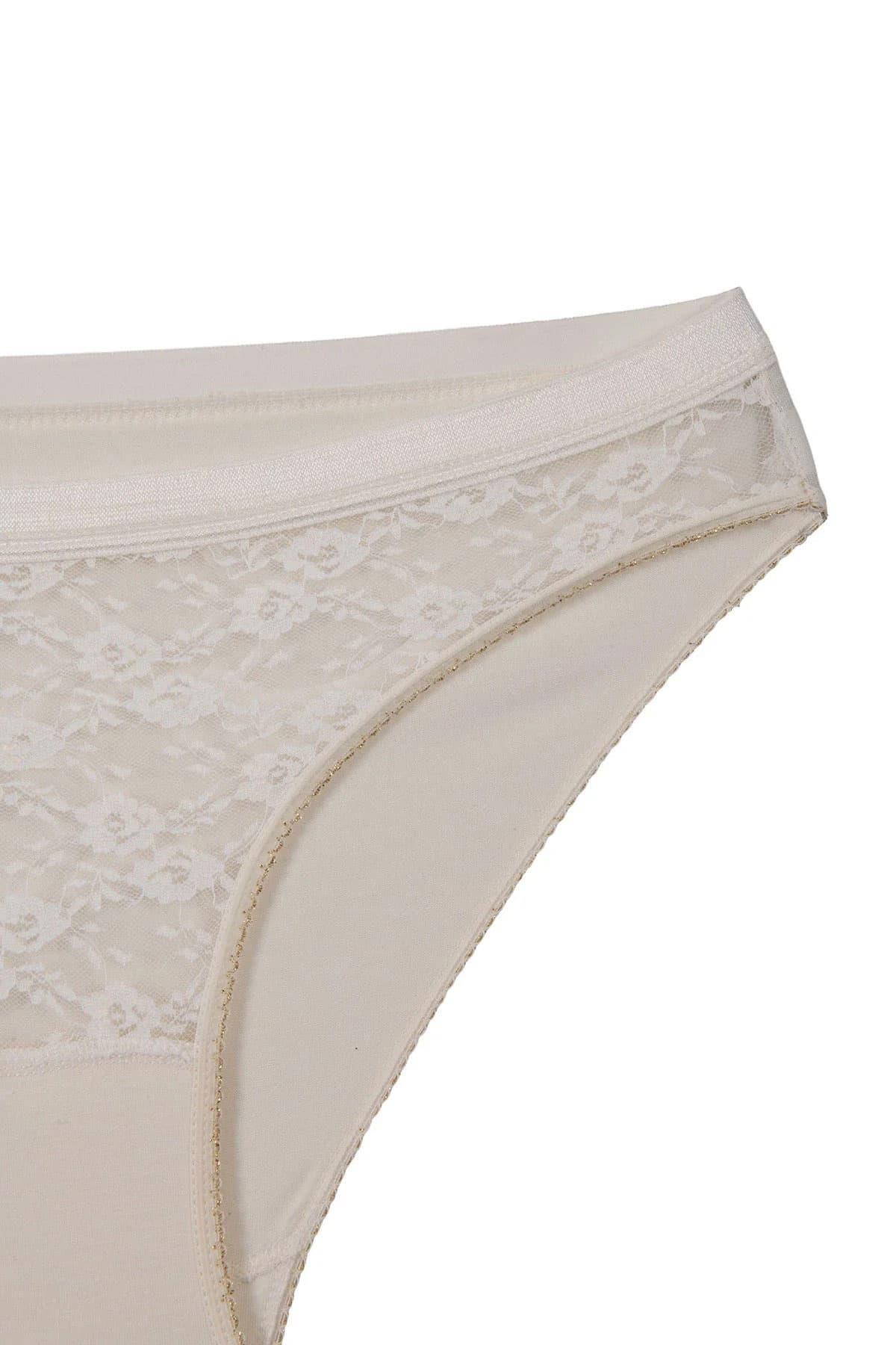 2'li Kadın Önü Dantelli Pamuklu Bikini Külot