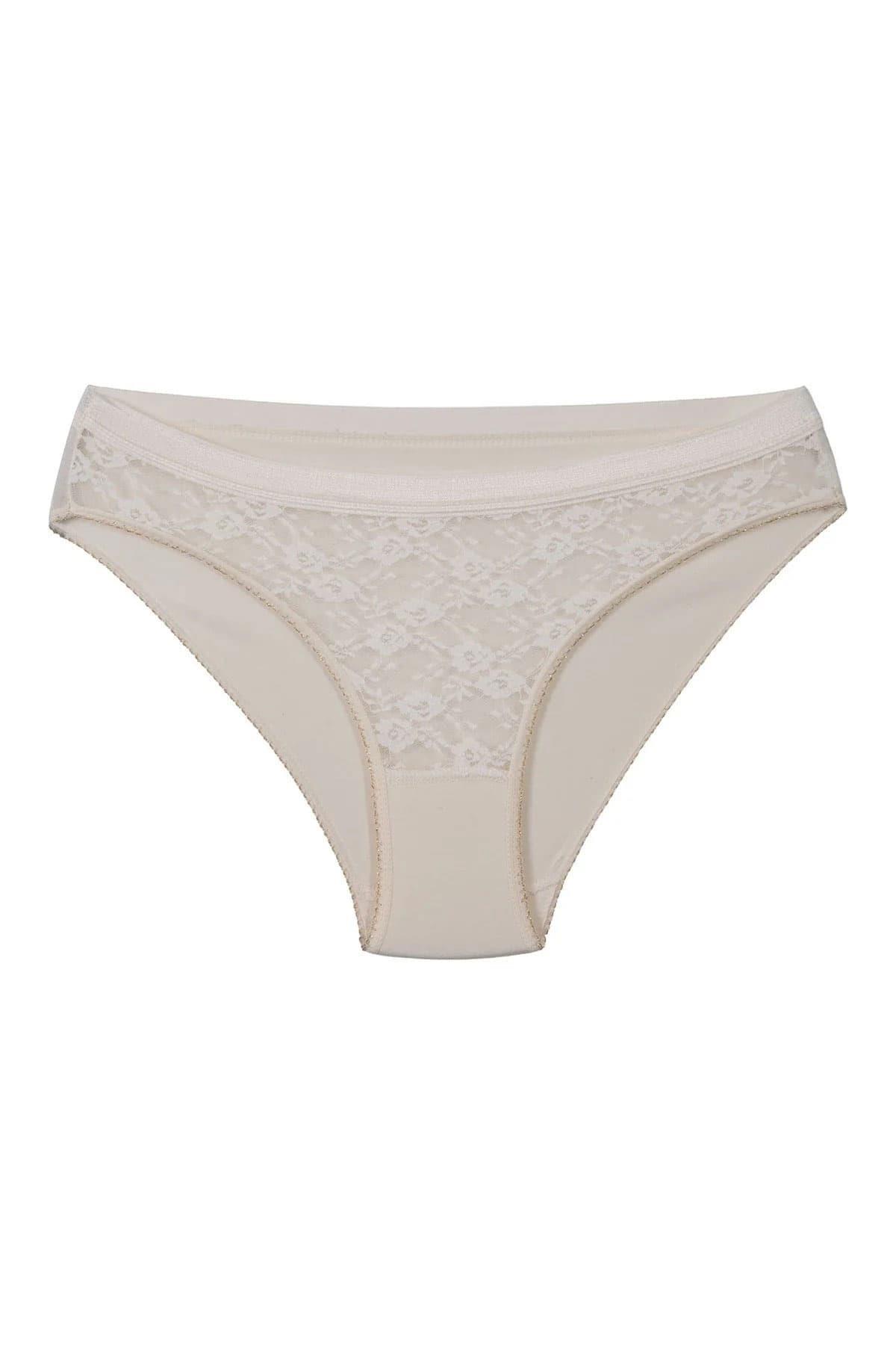 2'li Kadın Önü Dantelli Pamuklu Bikini Külot