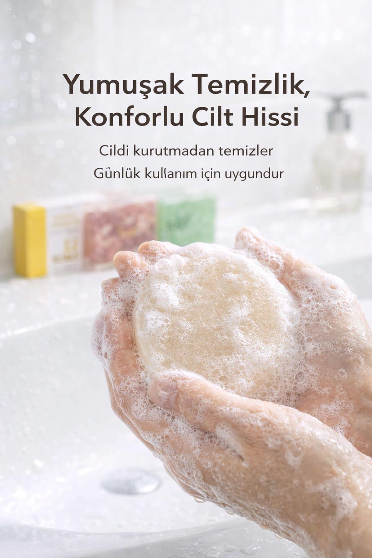 3'lü Doğal Sabun Seti  Maya, Aloe Vera, Gül Özlü - Hassas & Günlük Nazik Bakım Serisi