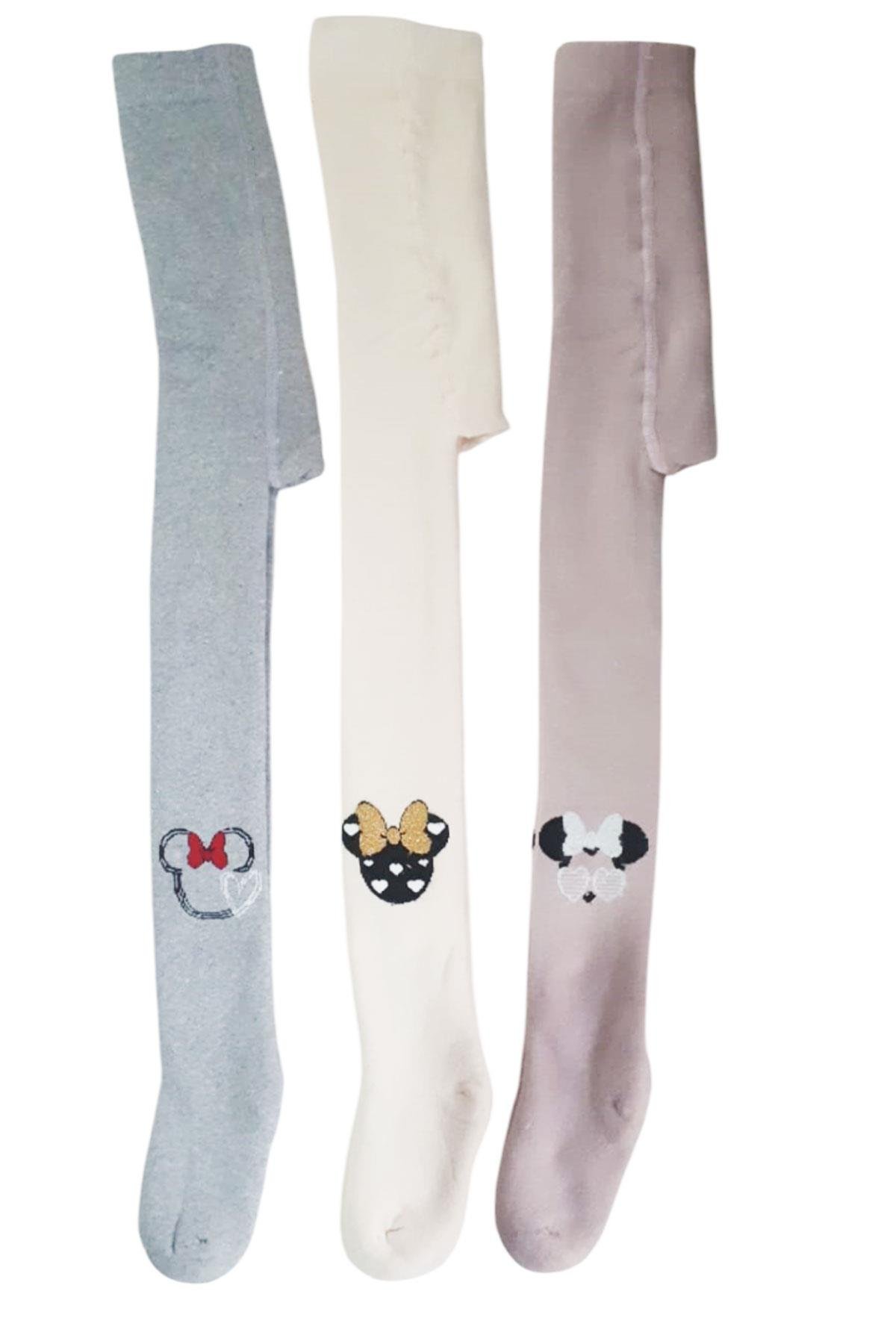 3lü Kız Bebek/Çocuk Havlu Külotlu Çorap Pamuklu Kışlık Kalın 