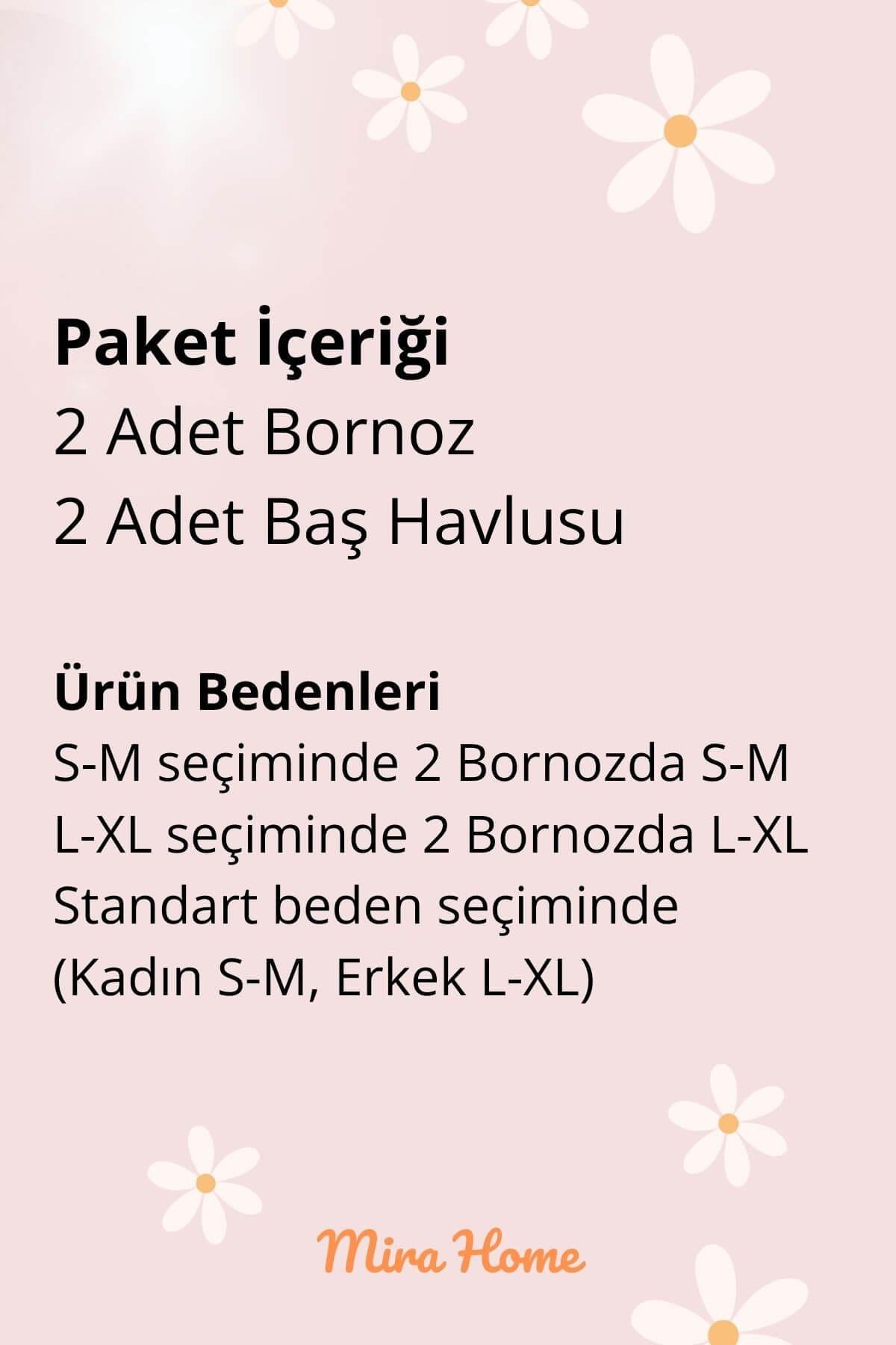 4 Parça Aile Bornoz Seti Kadın Erkek Havlulu Bornoz Takımı