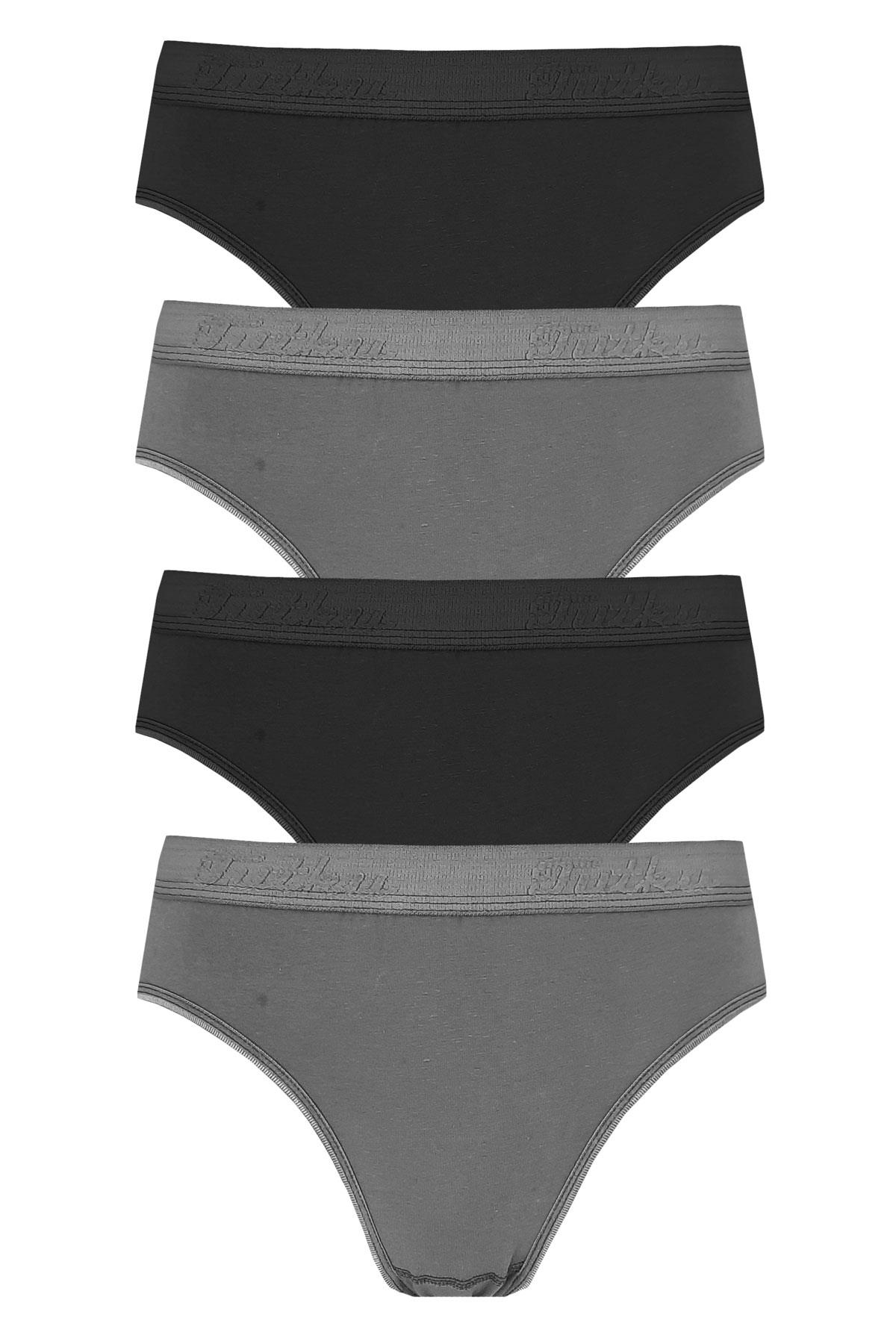 4lü Kadın Pamuklu Kemerli Bikini Külot İç Çamaşırı Kaliteli Mira