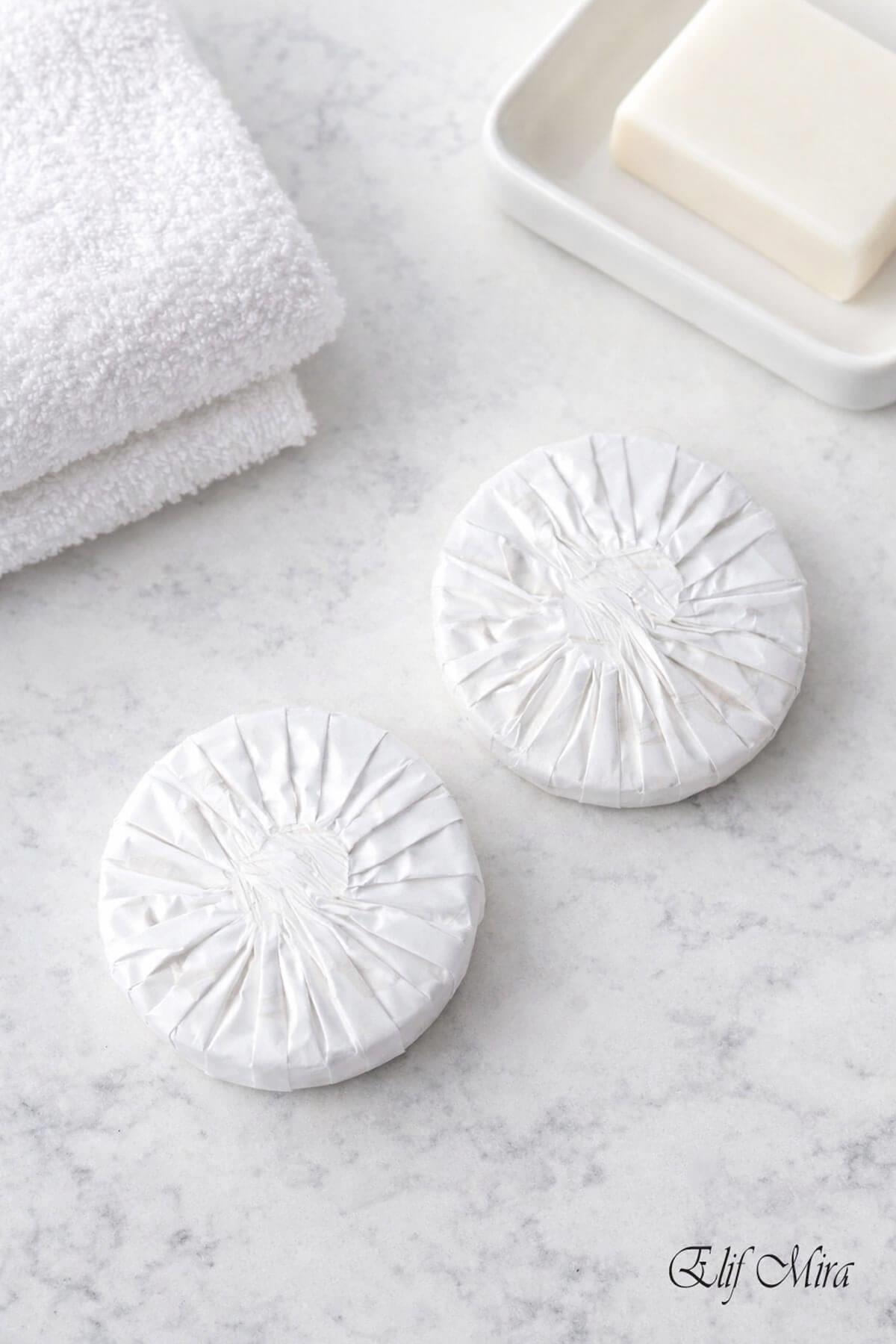 500 Adet 15 gr Mini Otel Sabunu  Pile Sargılı Buklet Yuvarlak Misafir Sabunu