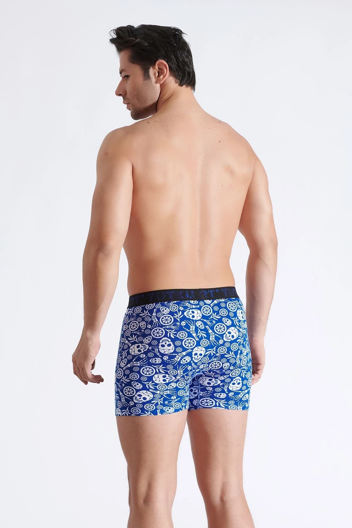 5li Tutku Erkek Boxer Desenli Likralı Pamuklu İç Çamaşırı  